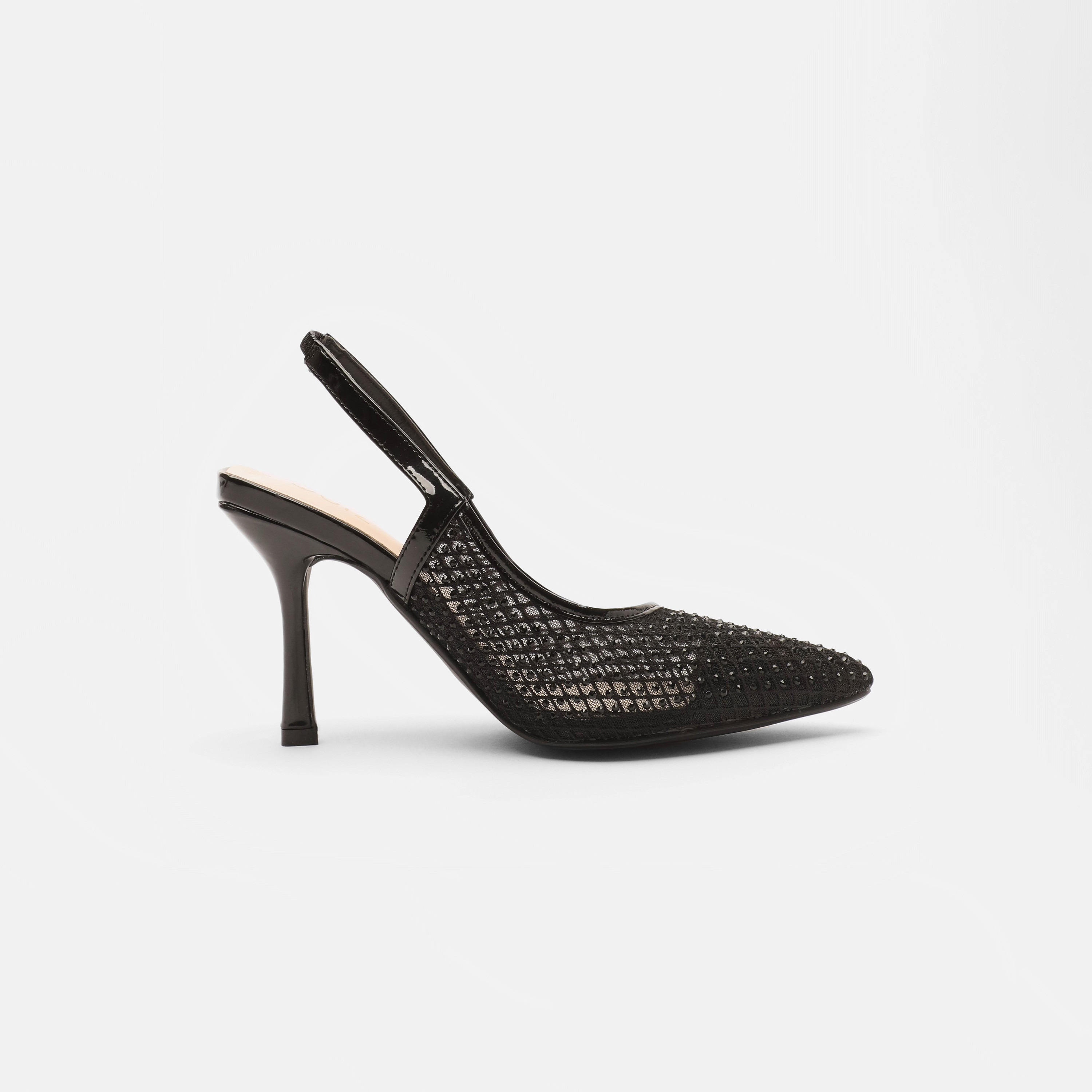 حذاء نسائي شبكي من كويز بكعب خلفي من ديامانتي-women-shoes-heels-image-6