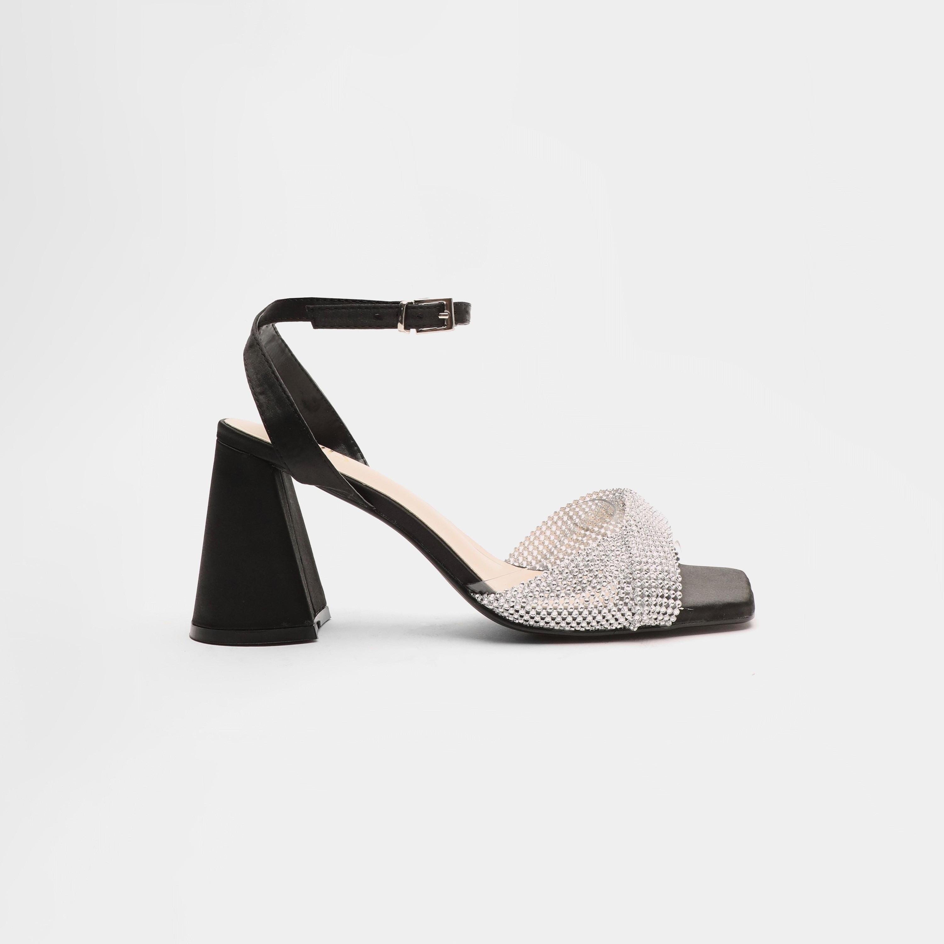 Quiz Women's Diamante Twist Block Heel Sandals-women-shoes-heels-image-2