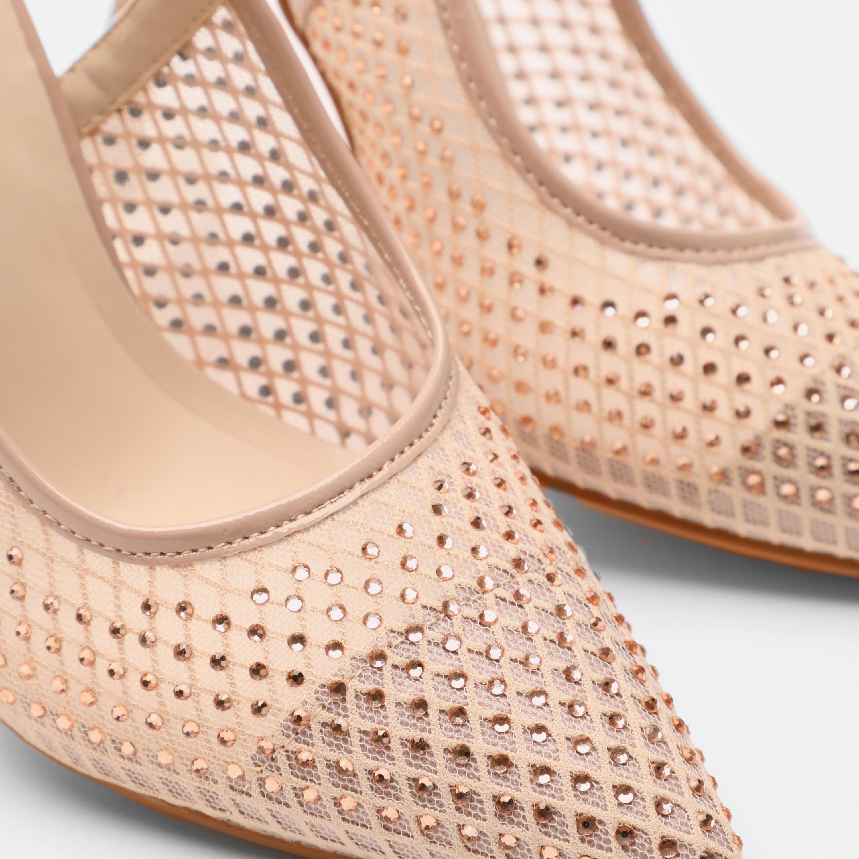 Quiz Women's Mesh Diamante Slingback Court Heels-women-shoes-heels-image-5