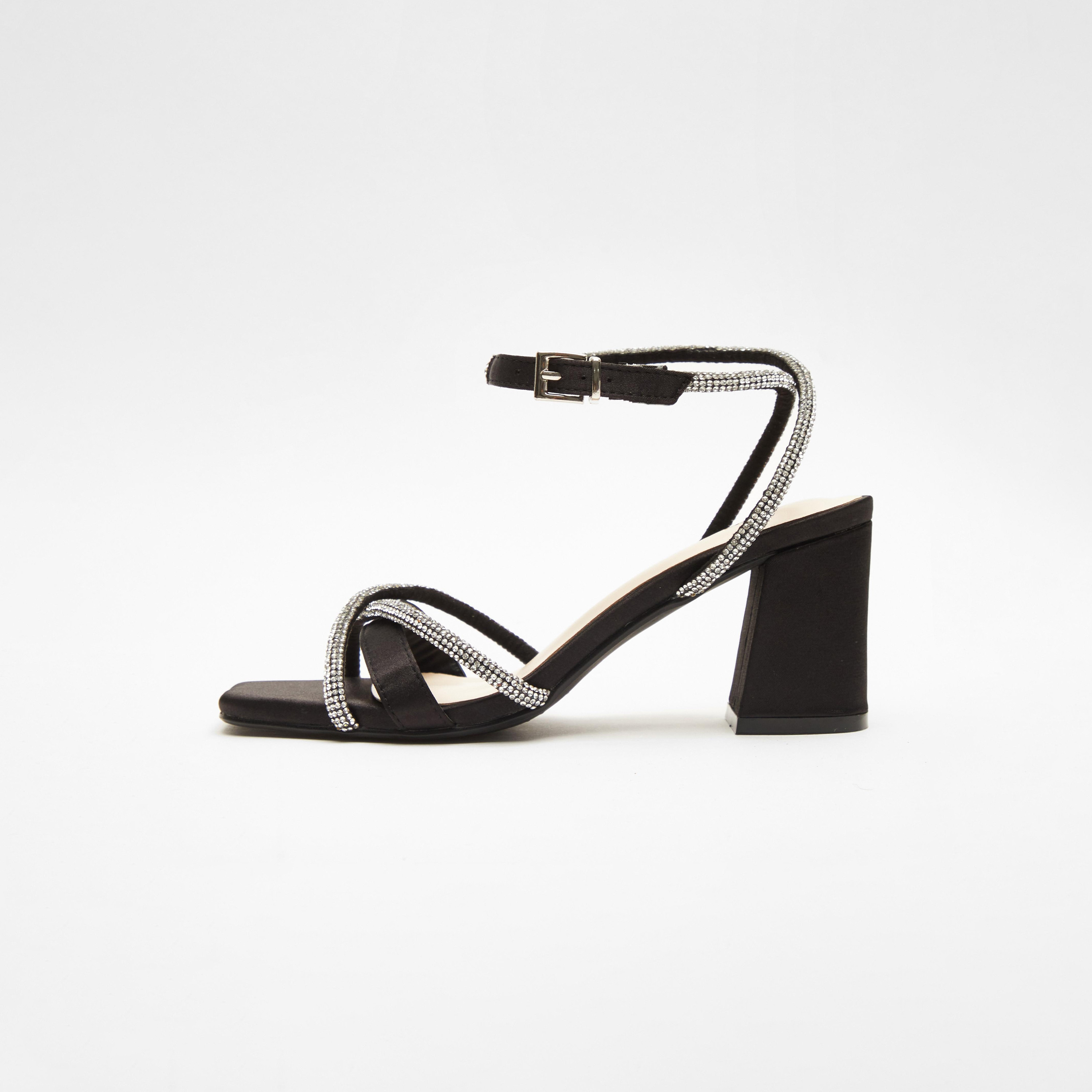 Quiz Women's Diamante Block Heel Sandals -women-shoes-heels-image-3