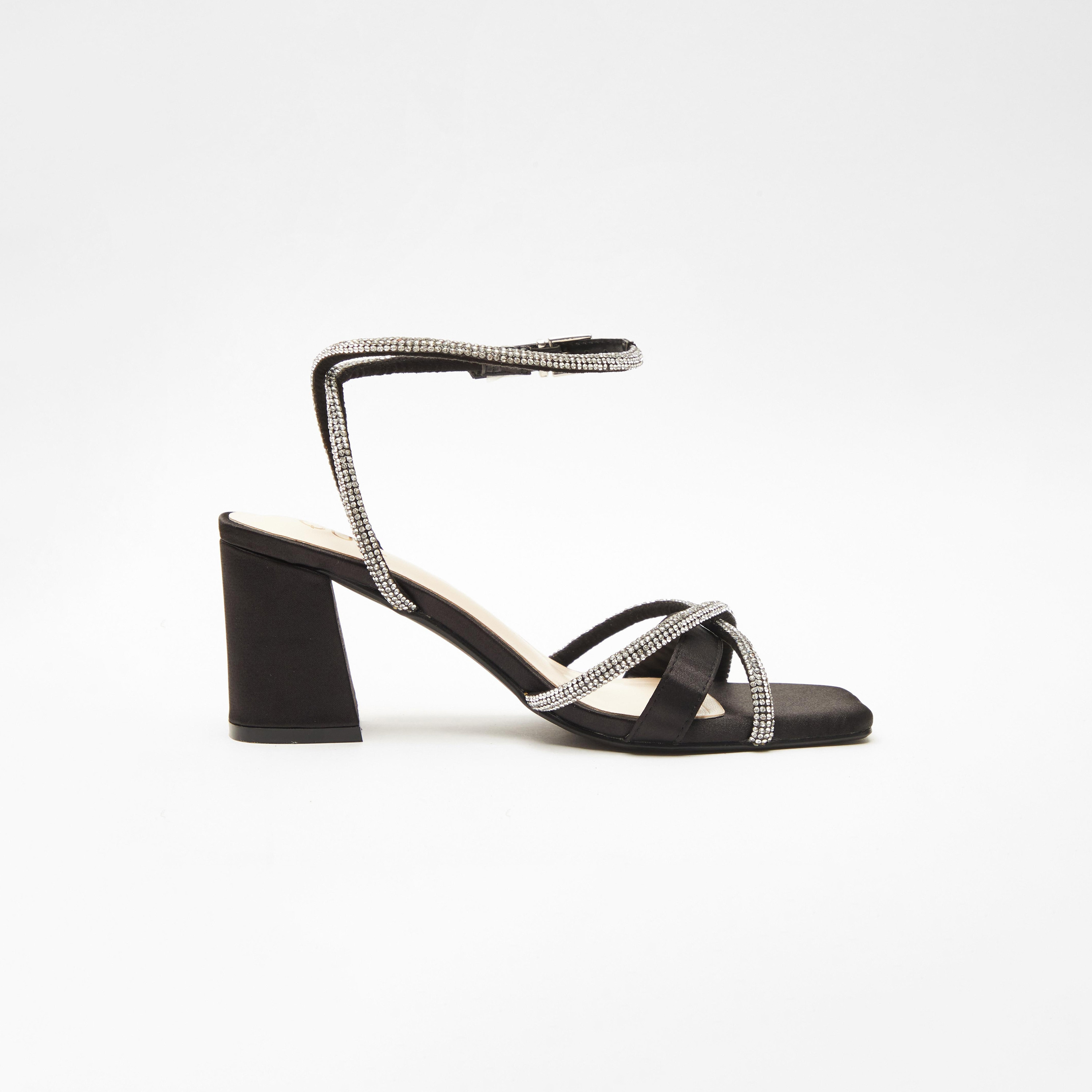 Quiz Women's Diamante Block Heel Sandals -women-shoes-heels-image-6