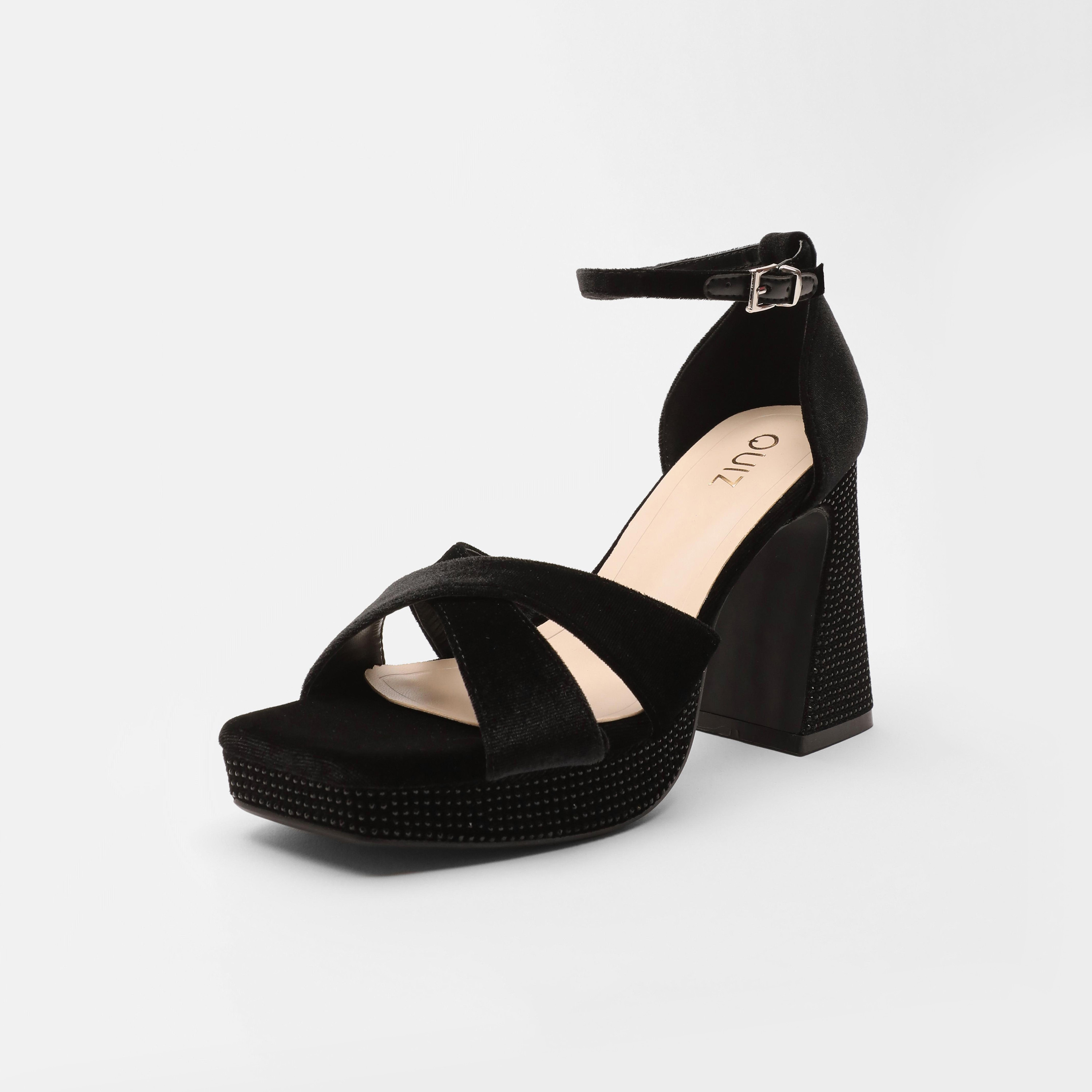 Quiz Women's Block Heel Ankle Strap Sandals with Crystal Detail | 00100039910-women-shoes-heels-image-1