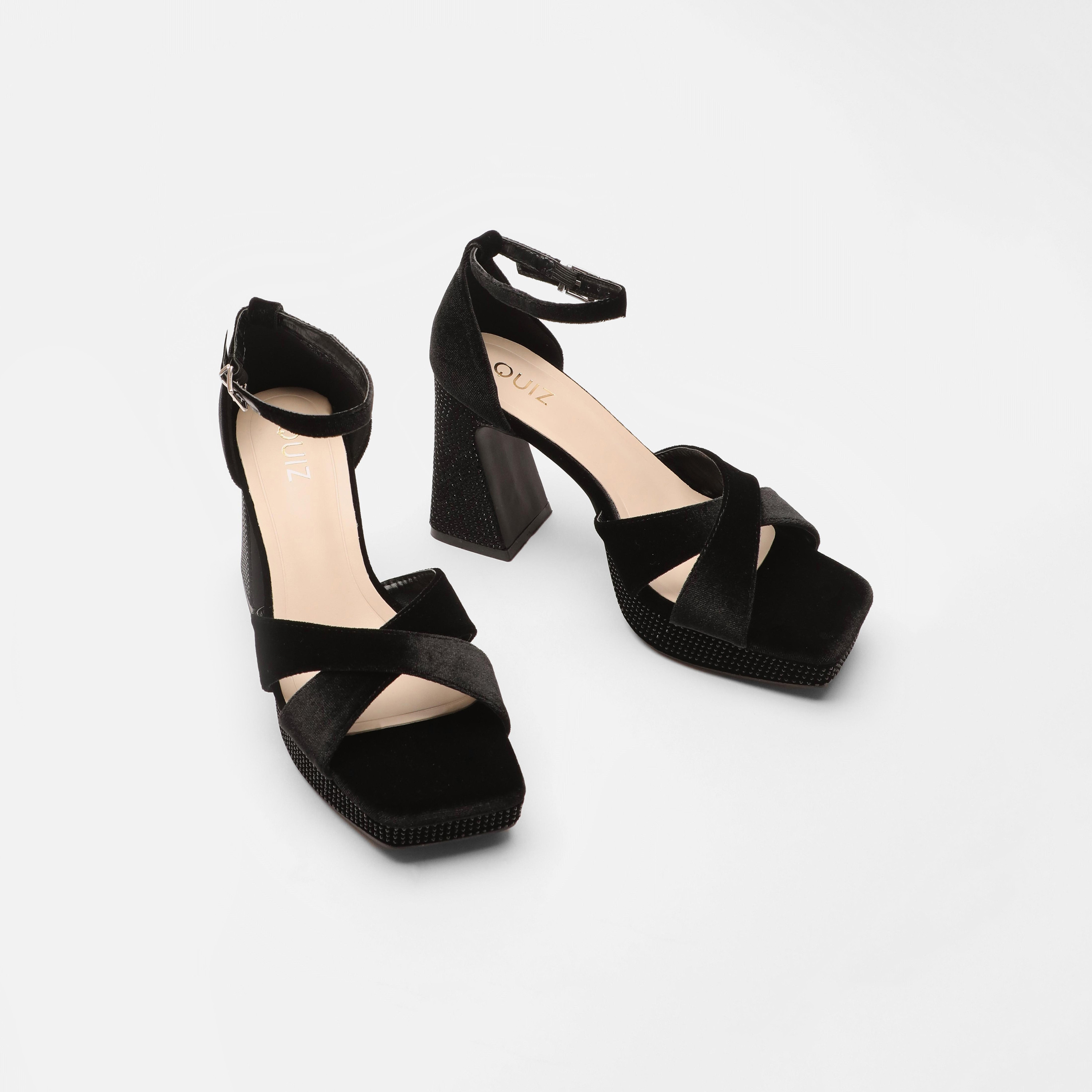 Quiz Women's Block Heel Ankle Strap Sandals with Crystal Detail | 00100039910-women-shoes-heels-image-4