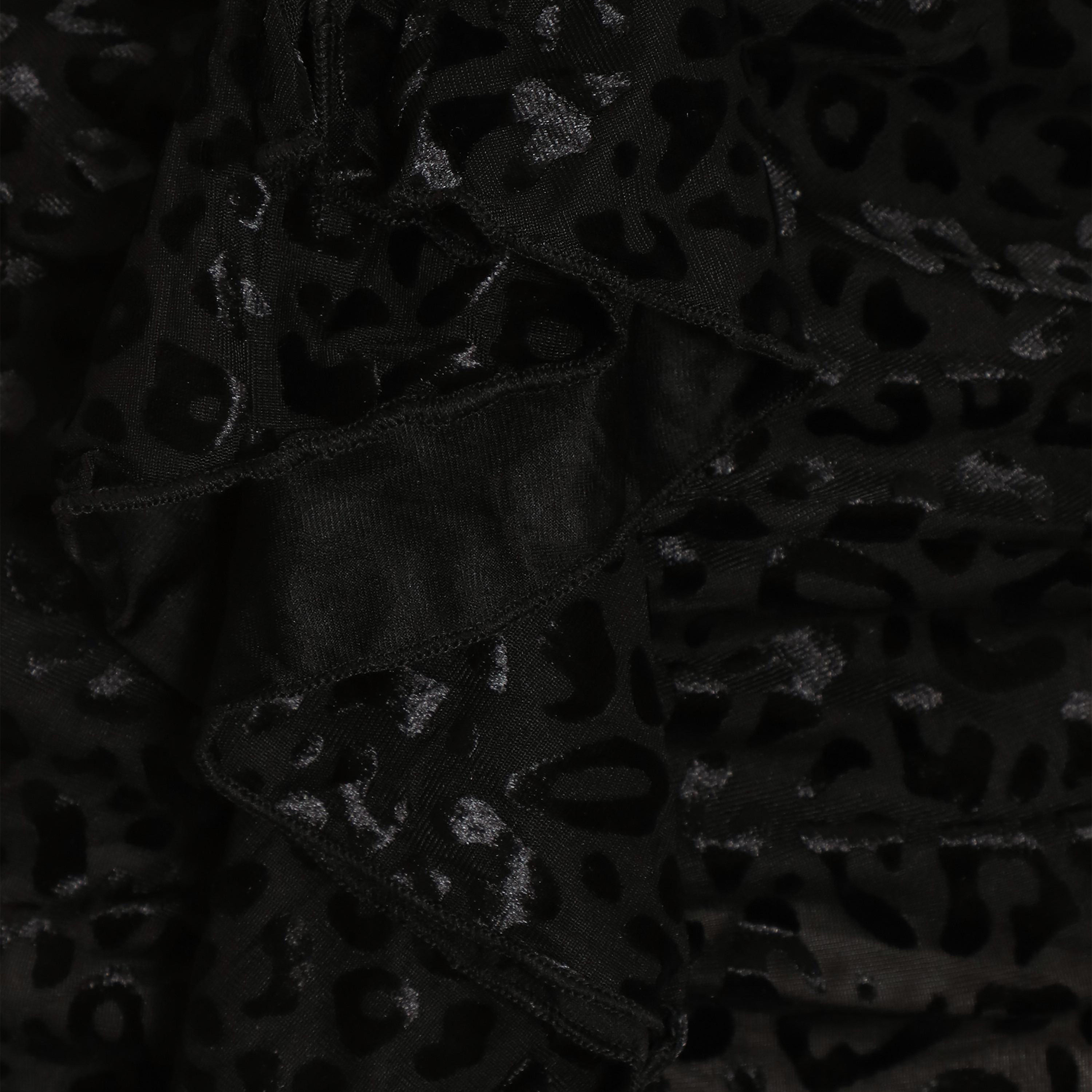 Quiz Black Animal Velvet V-Neck Long Sleeve Ruffle Maxi Evening Dress-women-clothing-dresses-image-4