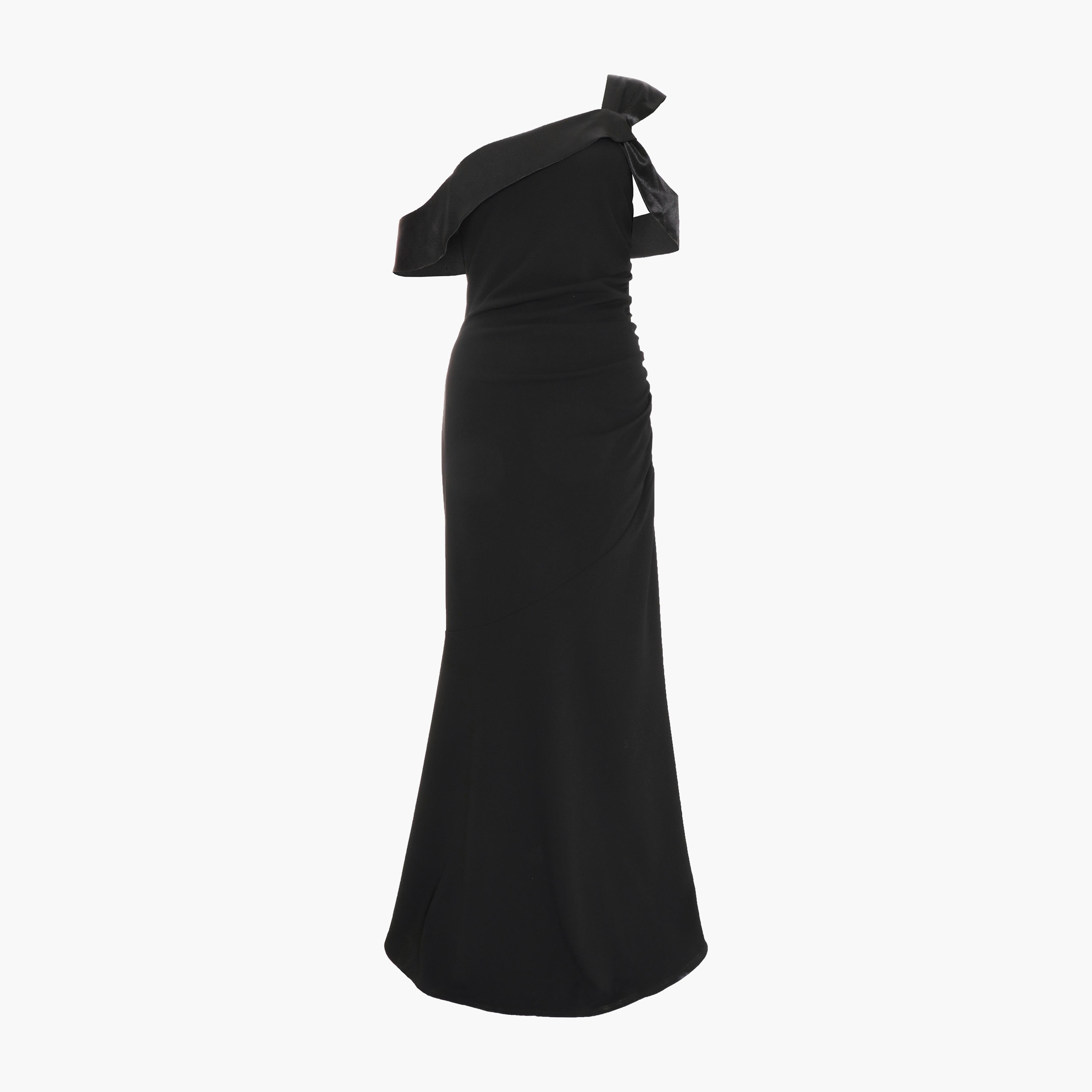 Quiz Black Scuba Crepe Satin Trim Evening Women's Maxi Dress-women-clothing-dresses-image-5