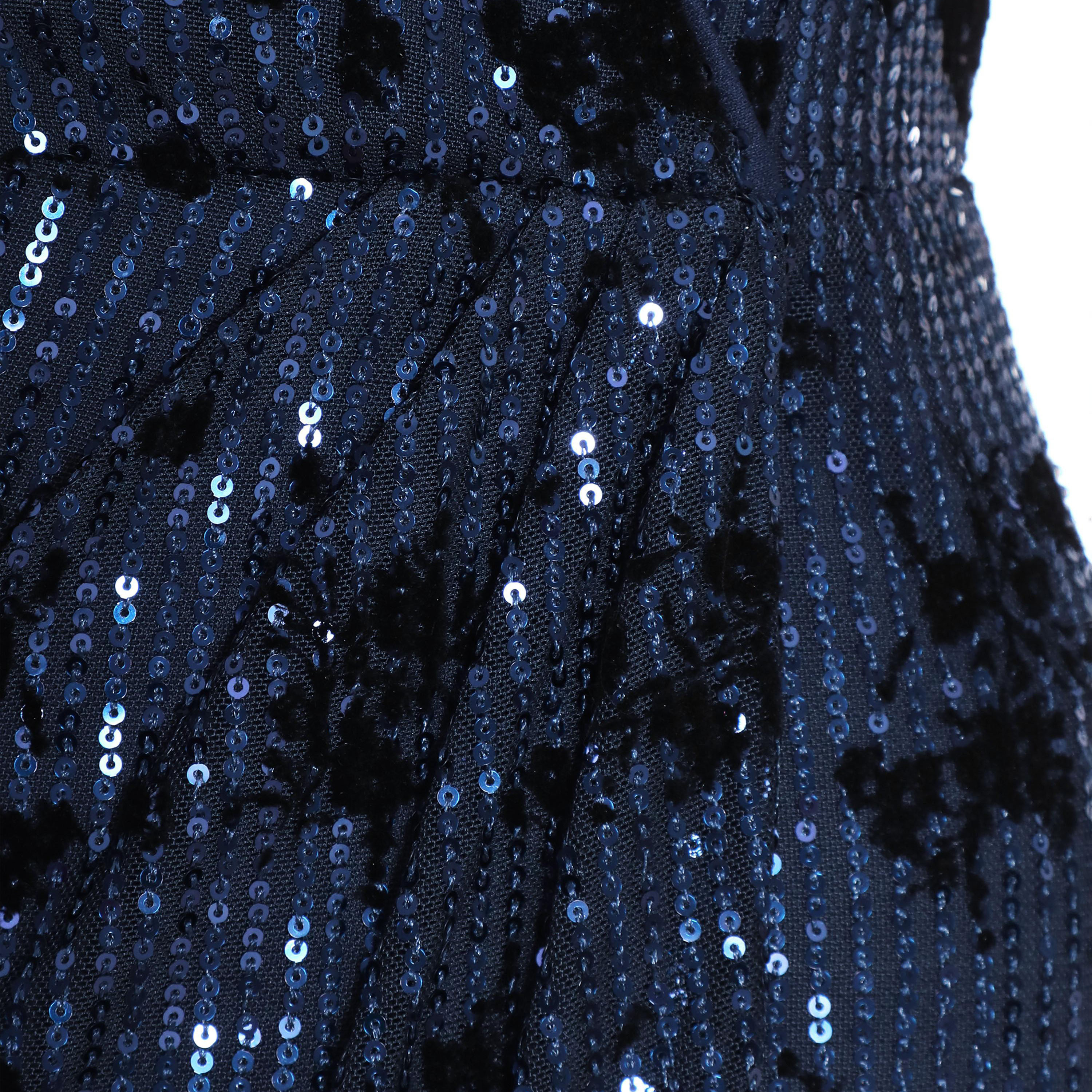 Quiz Navy/Black Flocked Batwing Wrap Maxi Dress-women-clothing-dresses-image-4