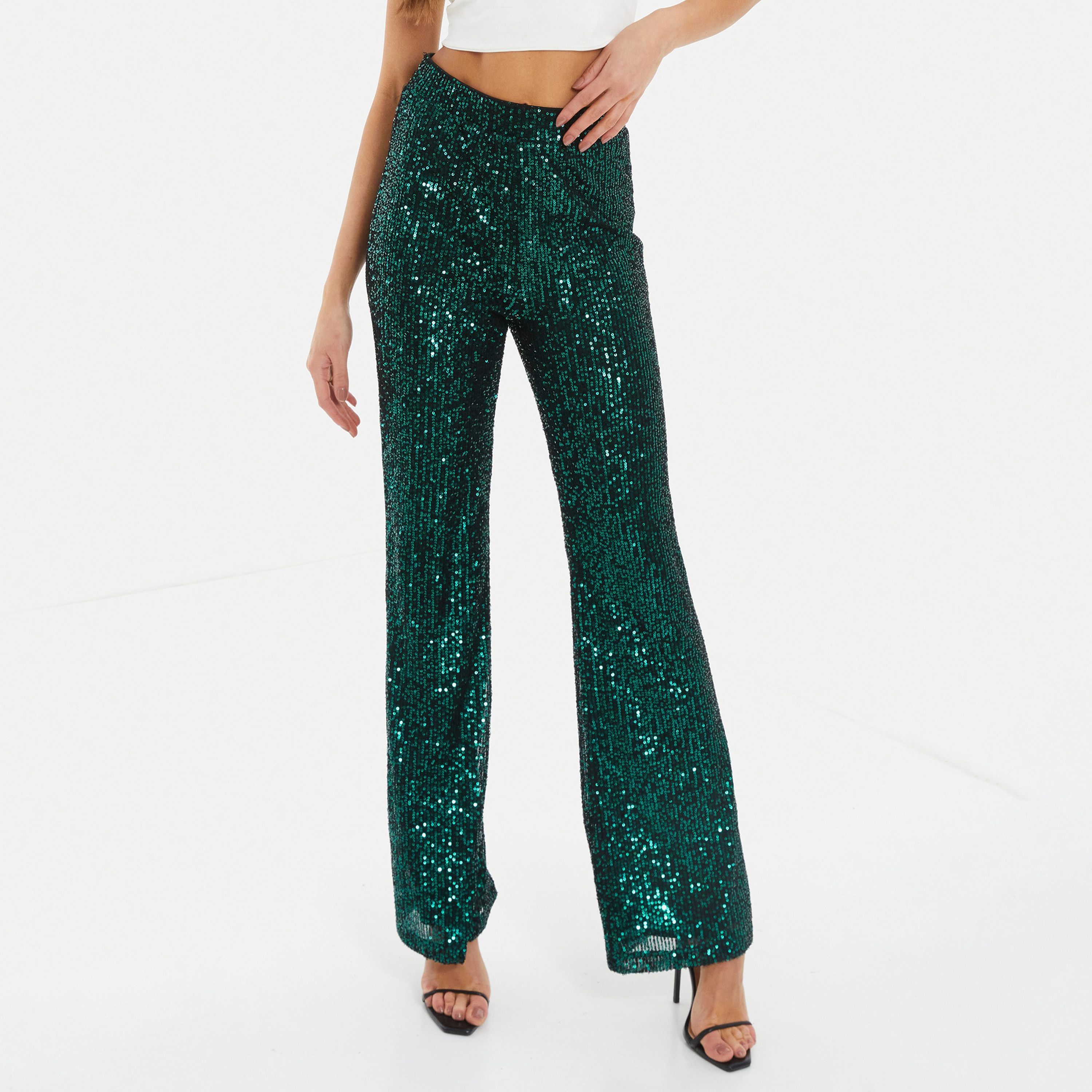 Quiz Sequins High-Rise Trousers-women-clothing-bottoms-trousers-image-1
