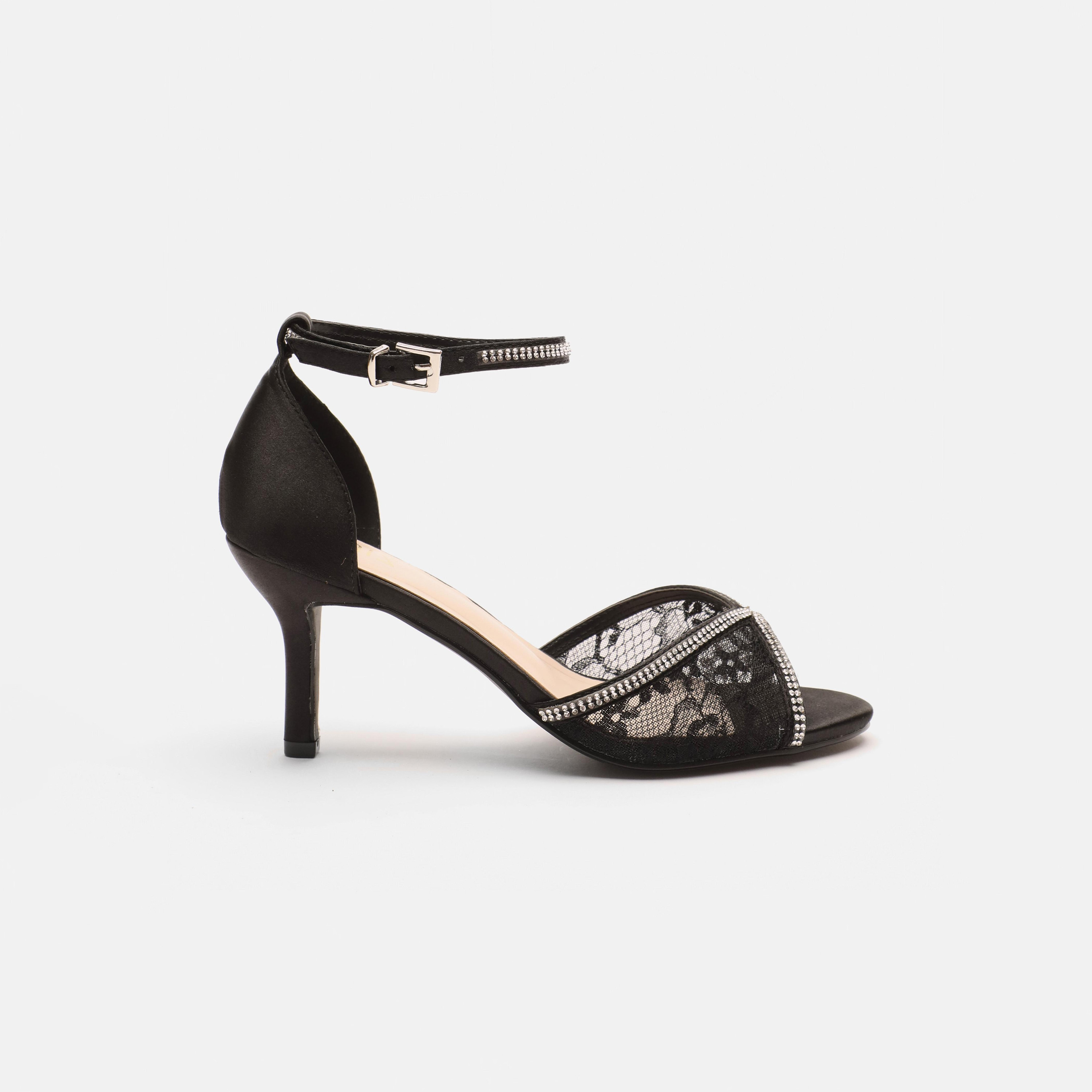 صندل نسائي بكعب ستيليتو ذو دانتيل أمامي مع ديامانتي من كويز-women-shoes-heels-image-1