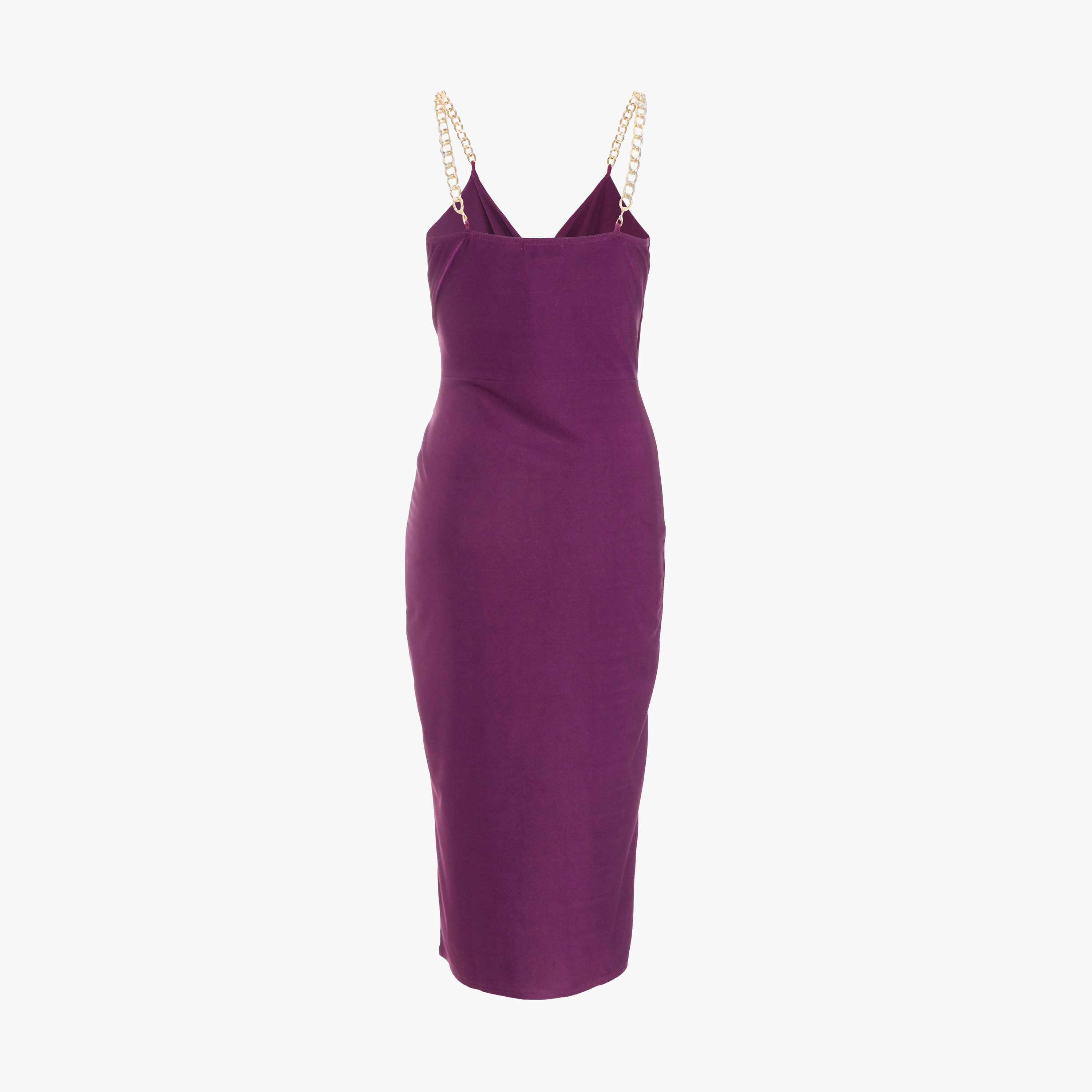 Quiz Plum Slinky Knot Detail Midi Wrap Dress-women-clothing-dresses-image-6