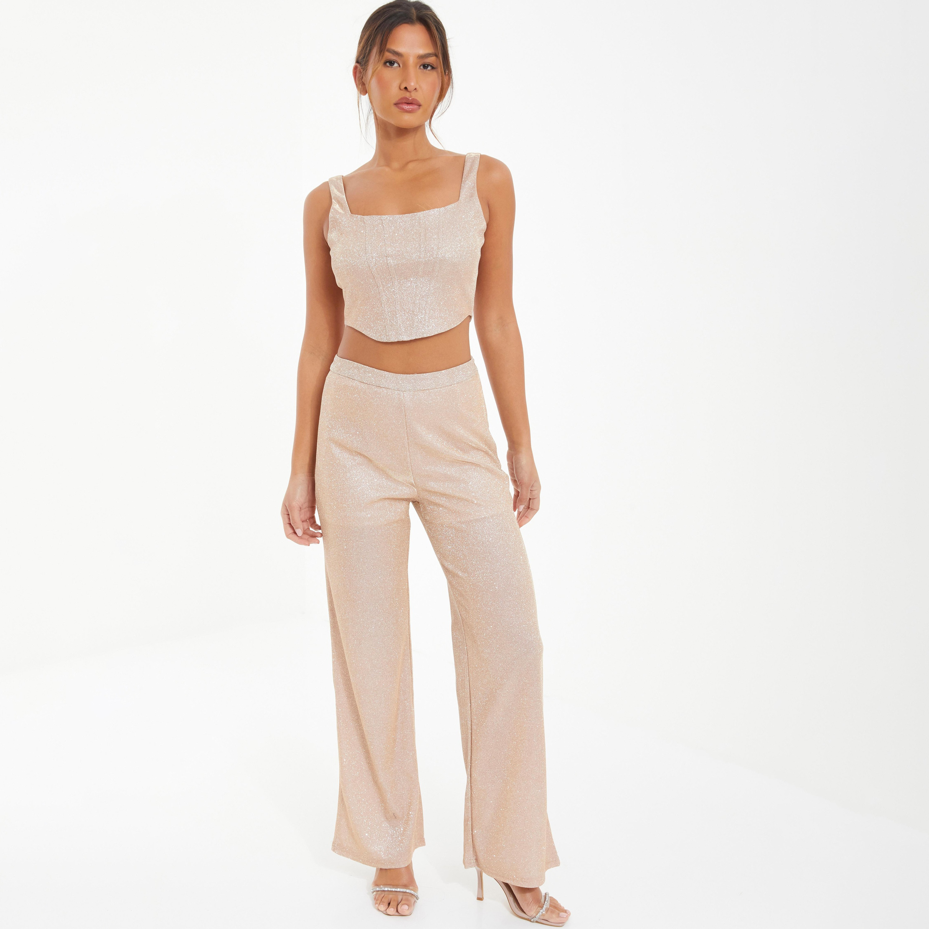 بنطلون كويز ذو جليتر بعالي الارتفاع-women-clothing-bottoms-trousers-image-2