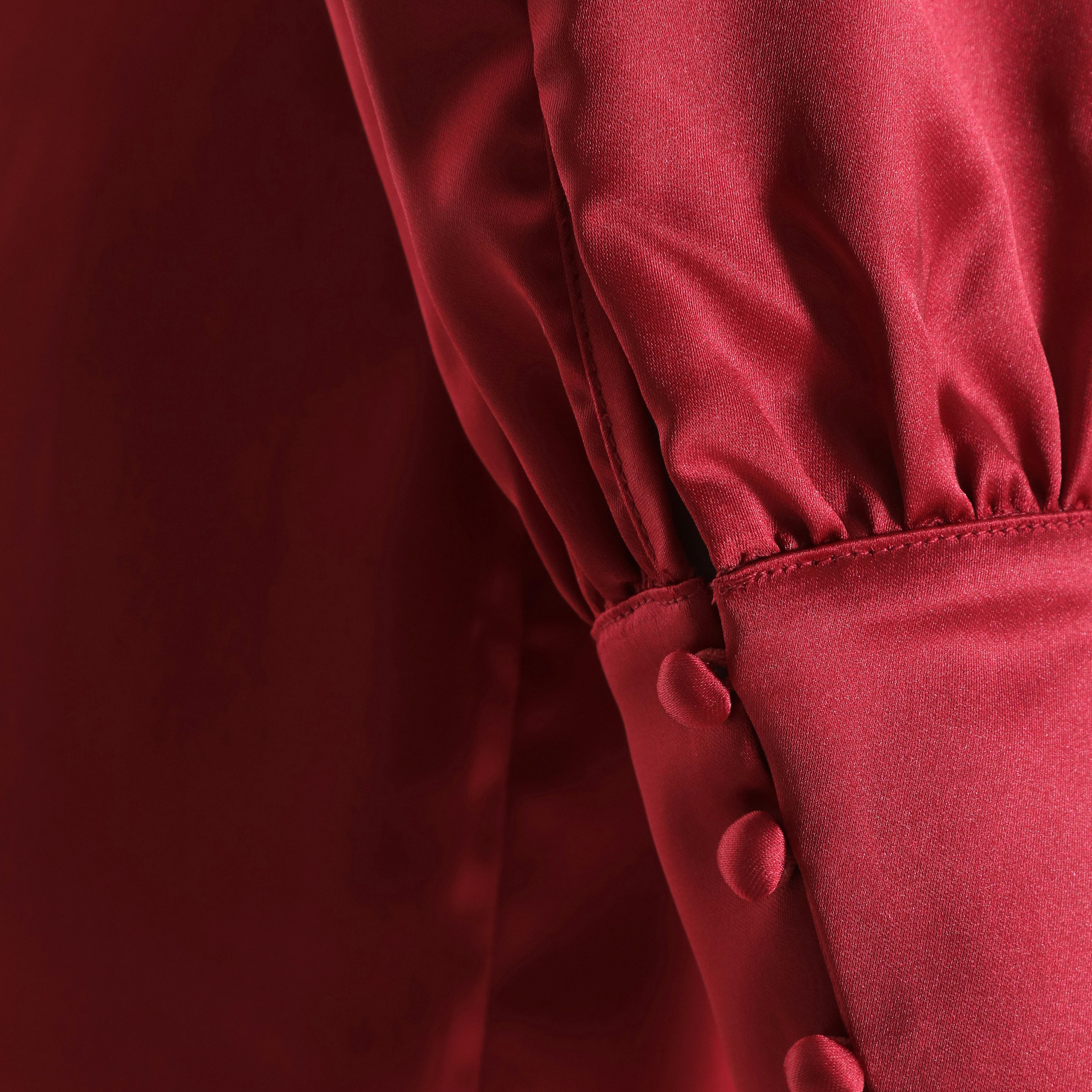 Quiz Satin Plain V-Neck Wrap Midi Dress-women-clothing-dresses-image-3