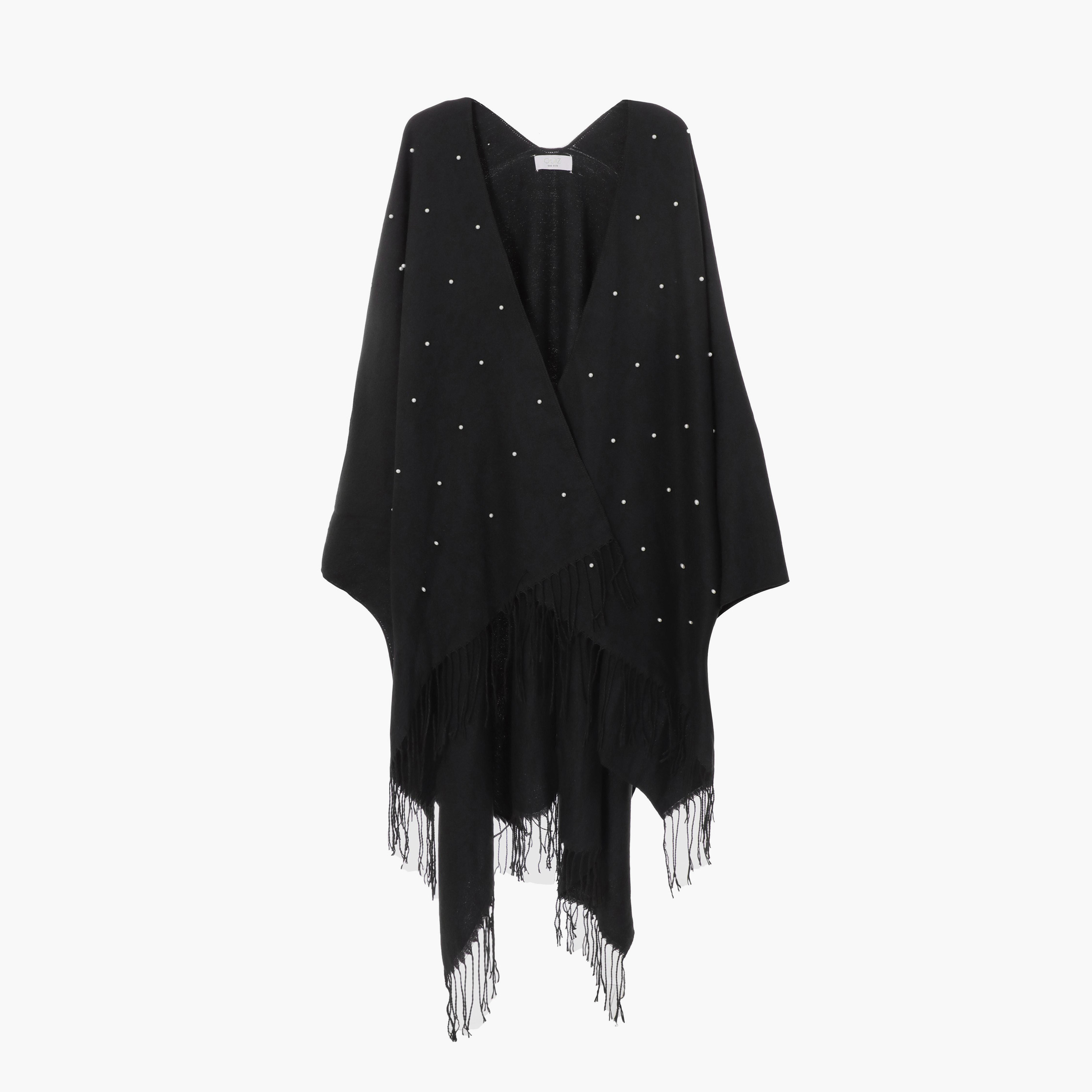 كويز عباءة نسائية مفتوحة من الأمام باللون الأسود من بيرل-women-clothing-shirtsandblouses-blouses-image-5