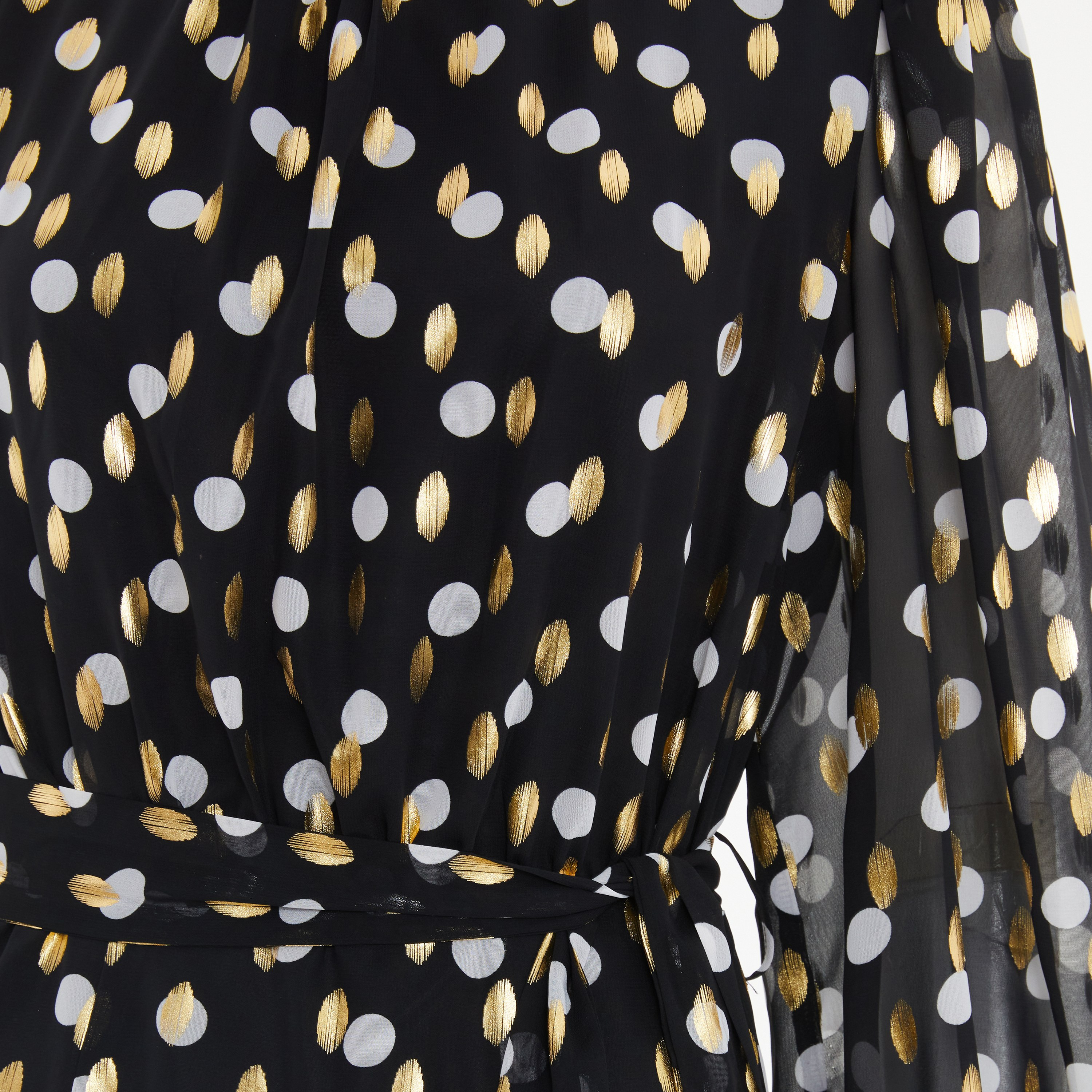 فستان ماكسي بياقة مستديرة ذو بولكا دوت من كويز-women-clothing-dresses-image-3