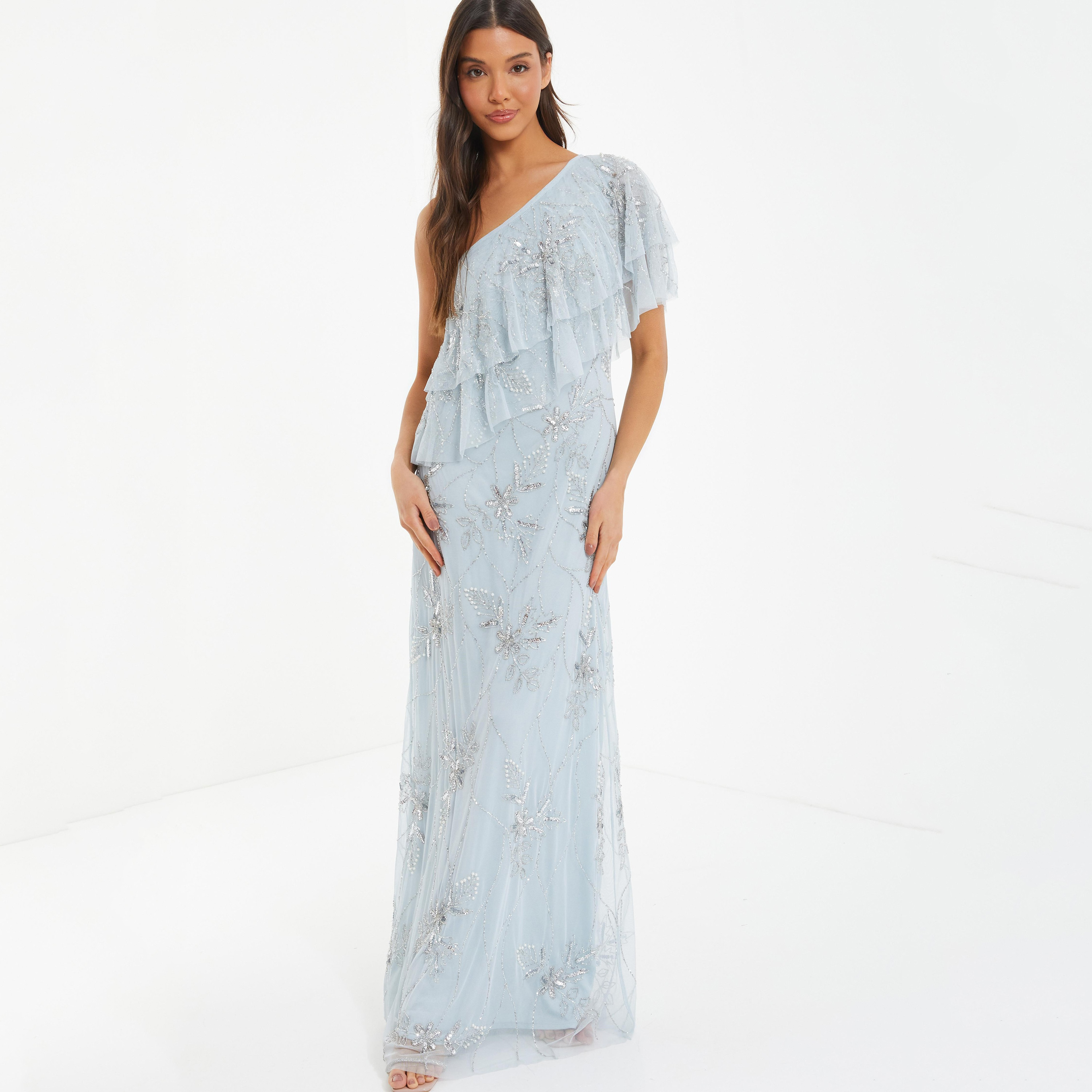 فستان ماكسي مزين بكتف واحد من كويز-women-clothing-dresses-image-1