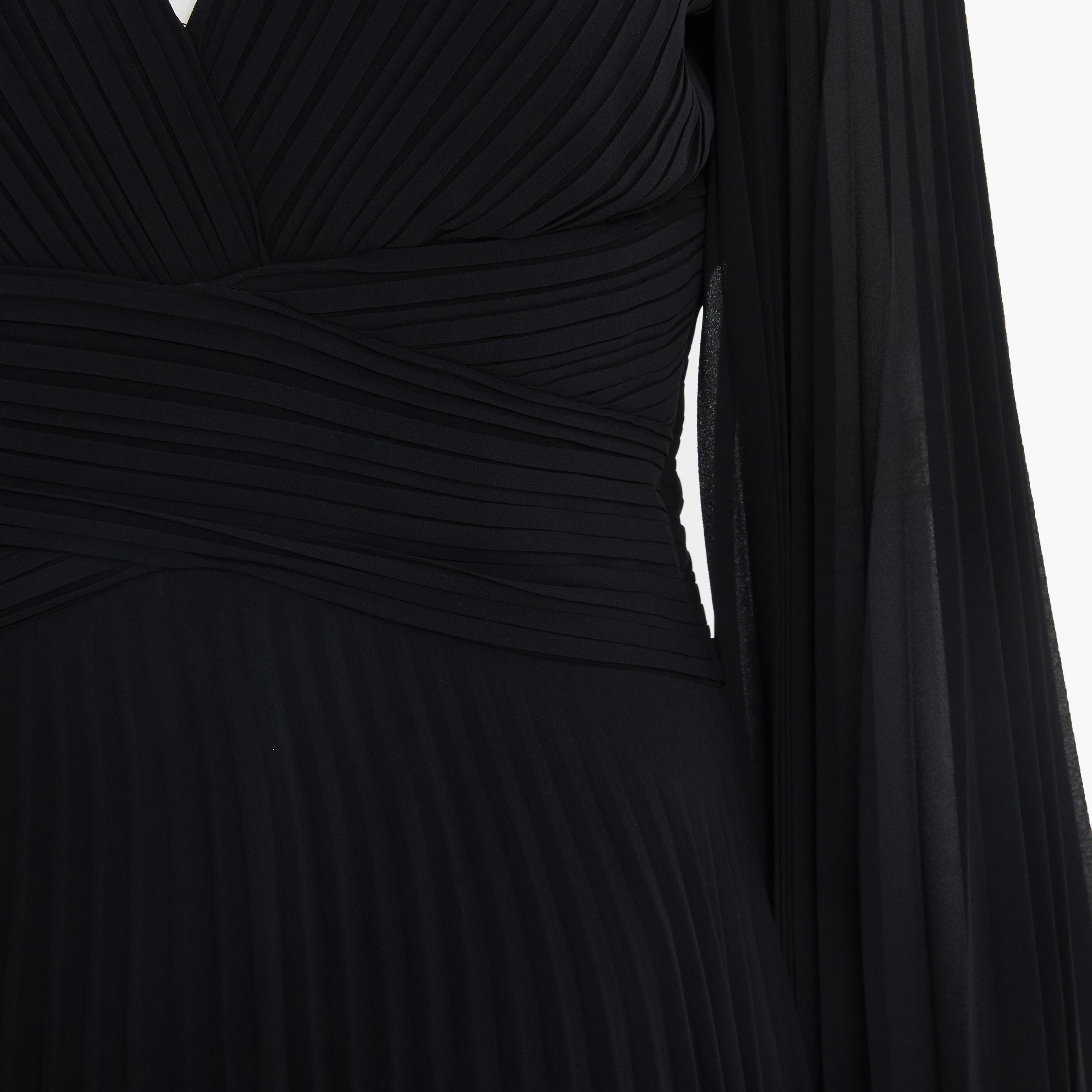 فستان ماكسي سادة بطيات مع رقبة بلانج من كويز-women-clothing-dresses-image-3