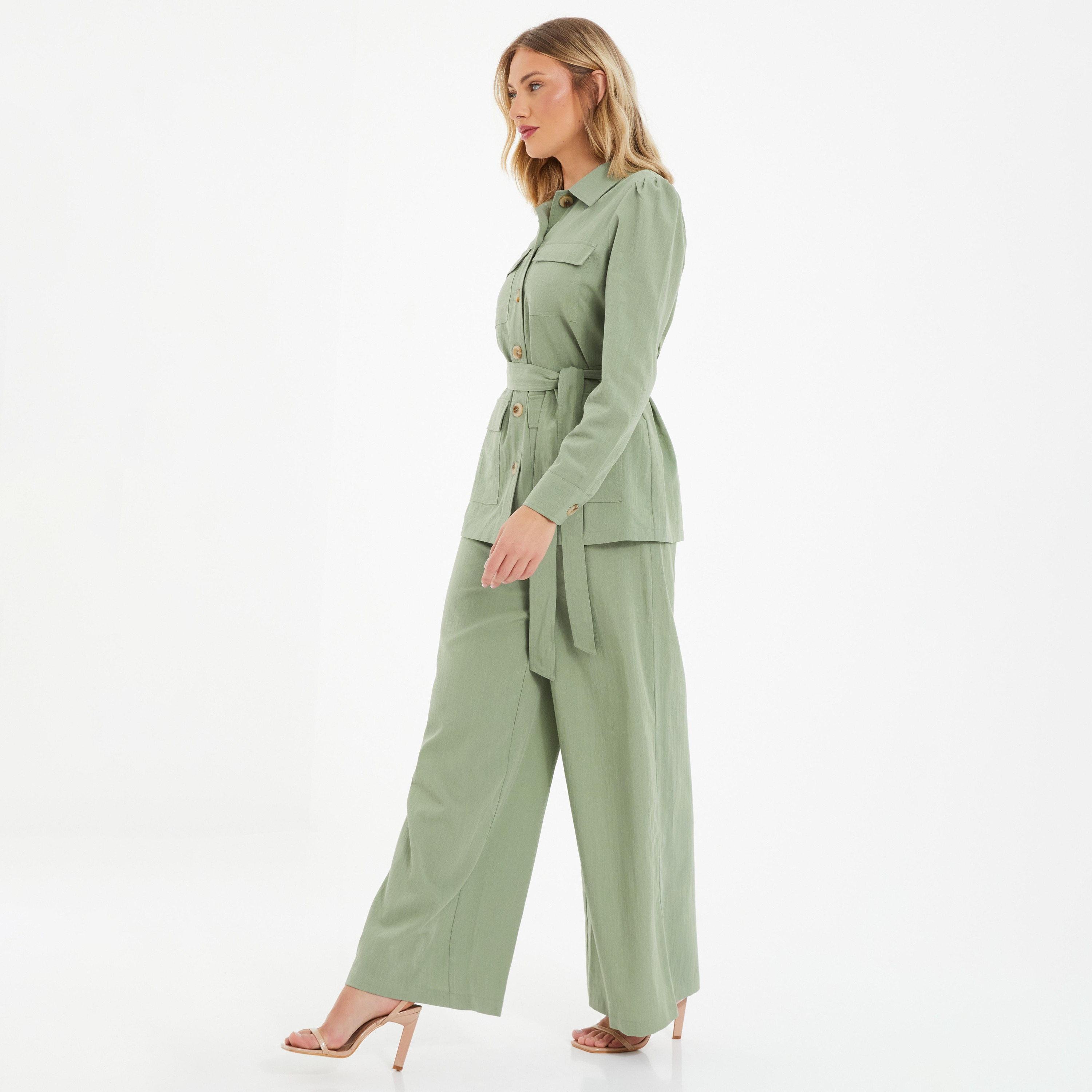 Quiz Plain High-Rise Wide Leg Trouser-women-clothing-bottoms-trousers-image-2