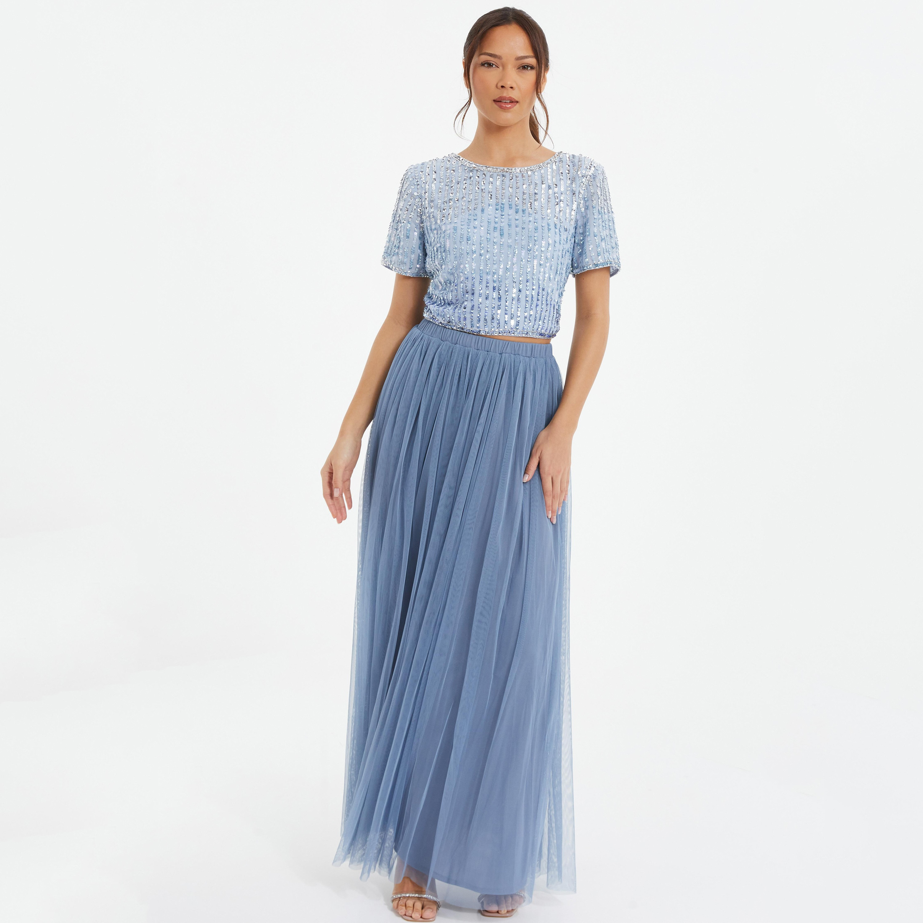 Quiz Pleated Mesh Maxi Skirt-women-clothing-bottoms-skirts-image-2