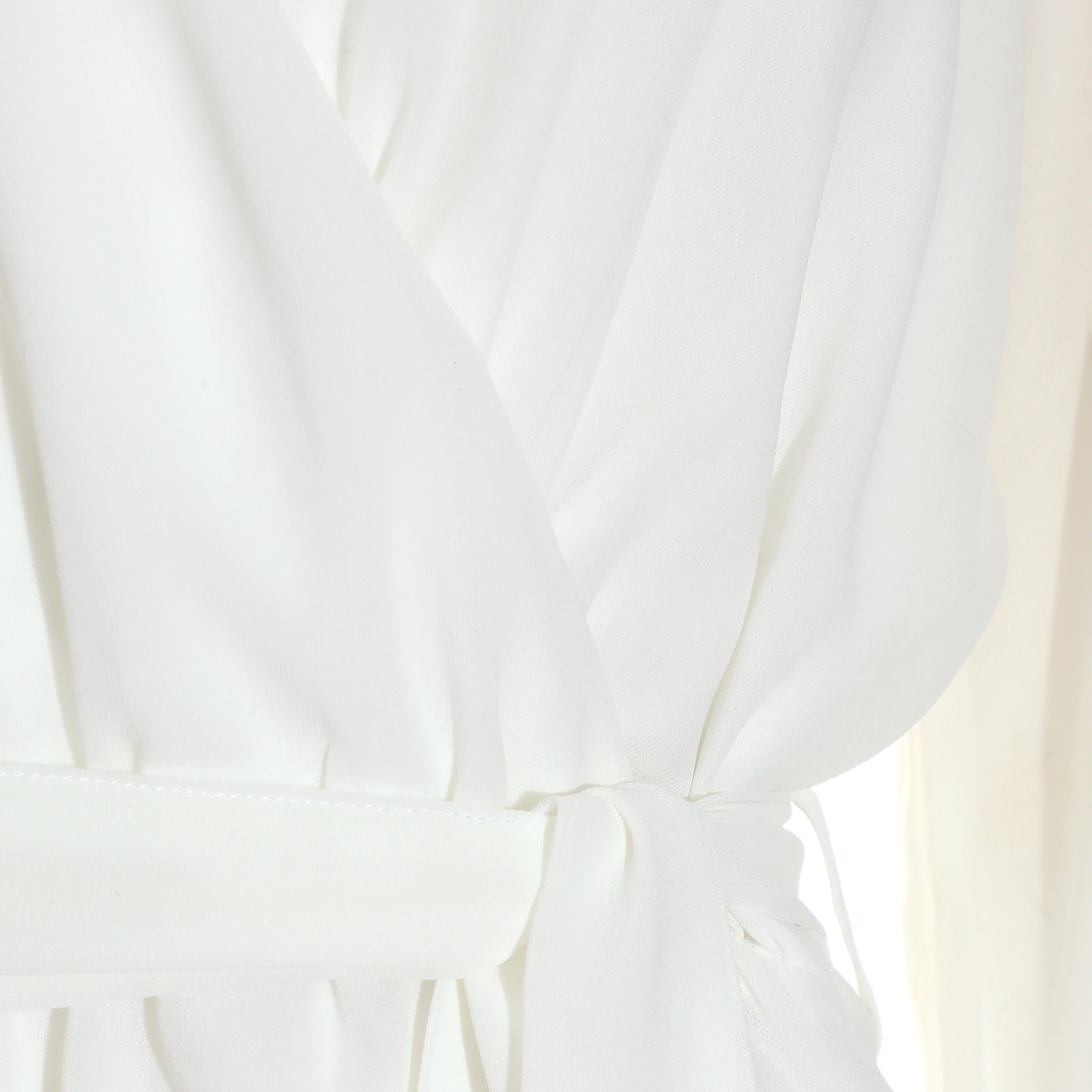 Quiz Plain V-Neck Fluted Sleeves Wrap Top with Tie-Up Belt-women-clothing-shirtsandblouses-blouses-image-3