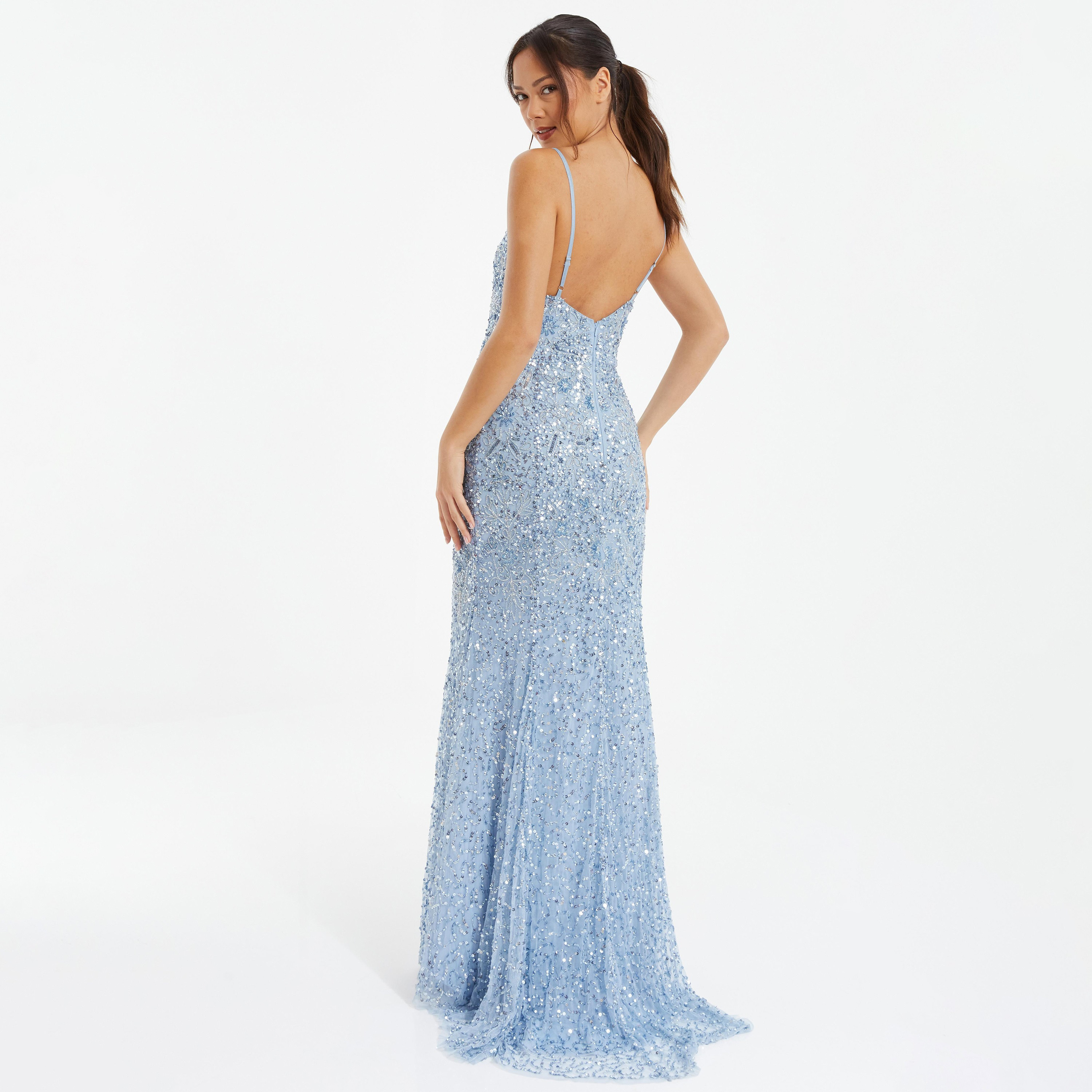 Quiz Embellished & Sequins Shoulder Strap Maxi Dress-women-clothing-dresses-image-4
