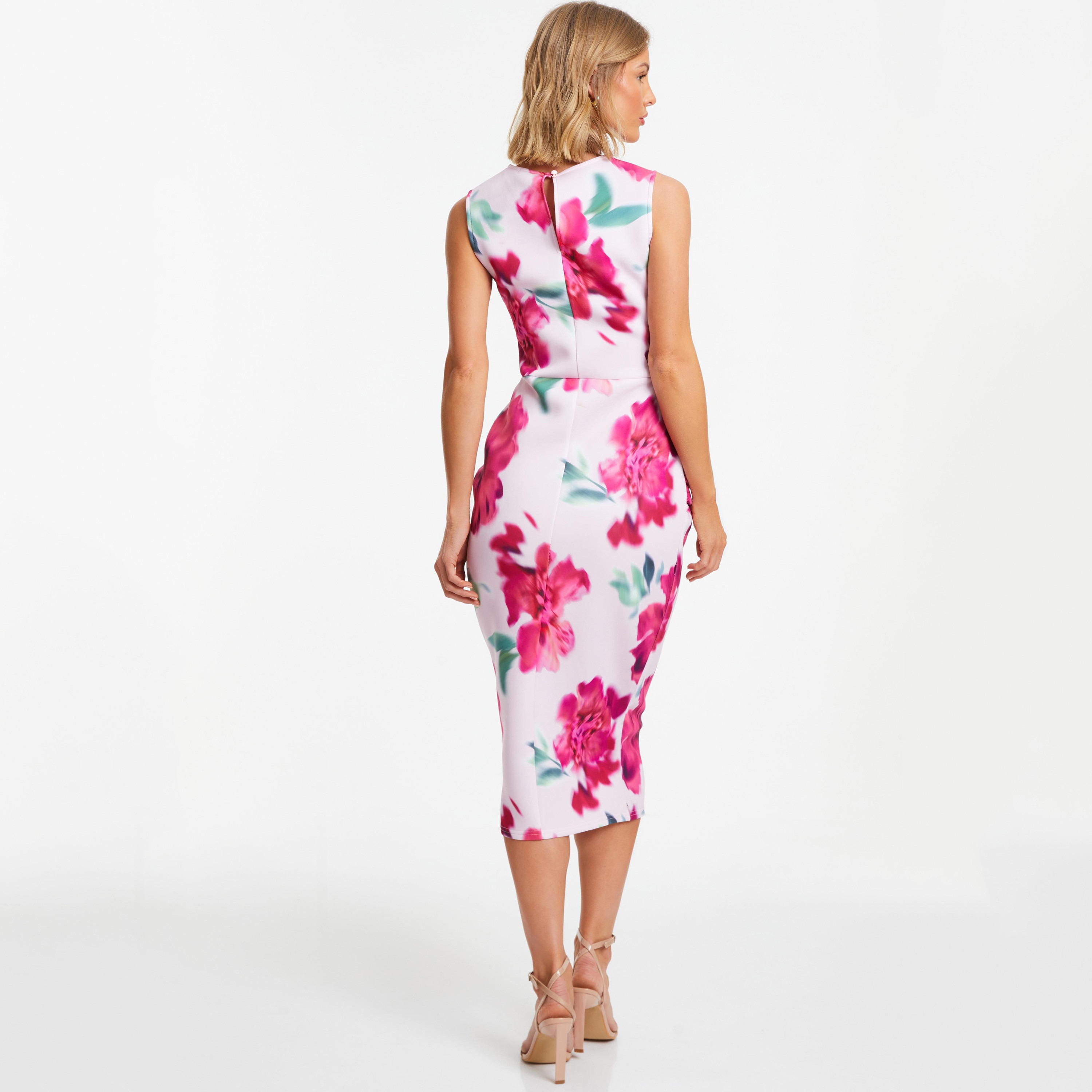 فستان بوديكون ميدي برقبة مستديرة ونقشة زهور من كويز-women-clothing-dresses-image-4