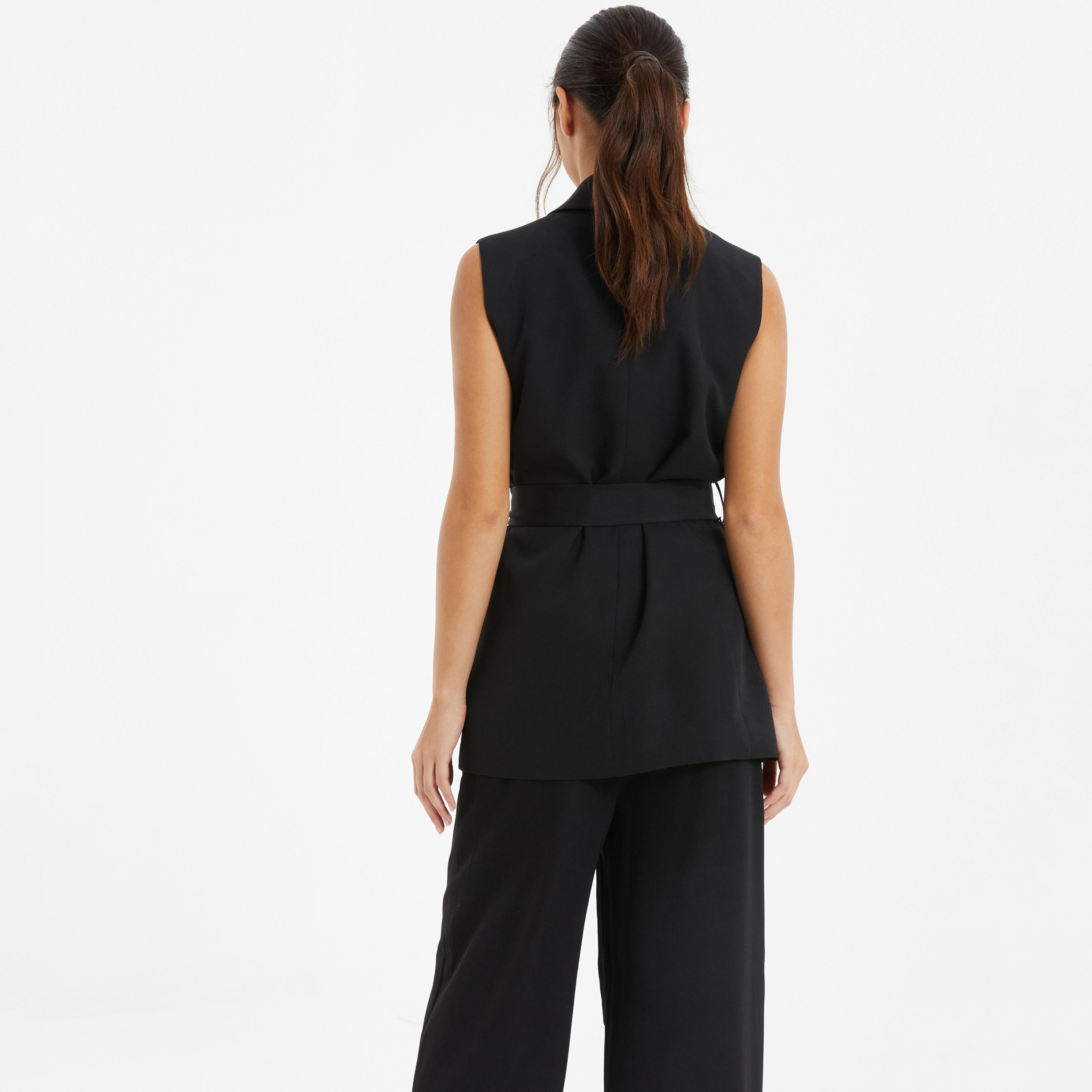 Quiz Plain Front Ti-Up Belted Blazer-women-clothing-coatsandjackets-blazers-image-4