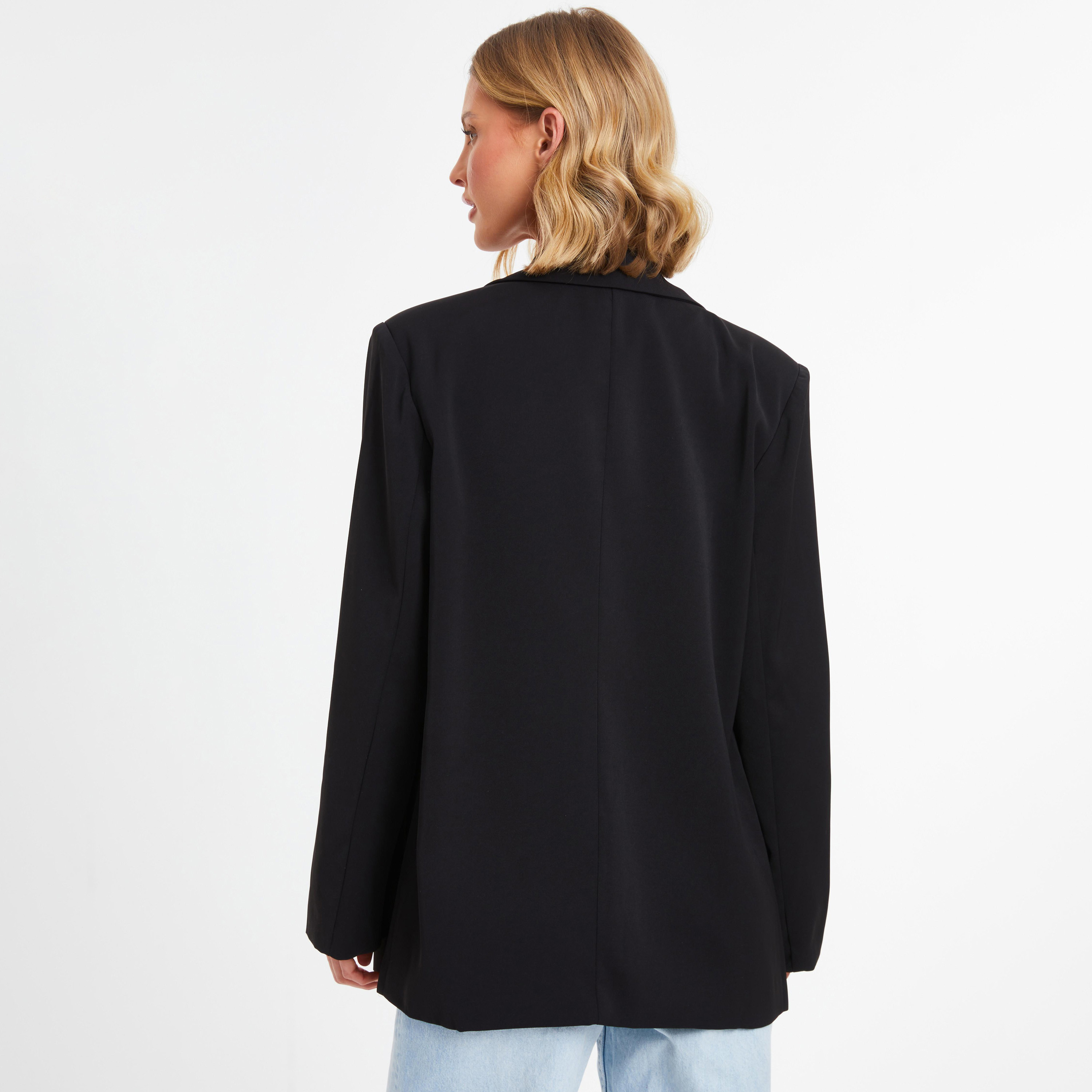 Quiz Plain Notched Lapel Collar Blazer-women-clothing-coatsandjackets-blazers-image-4