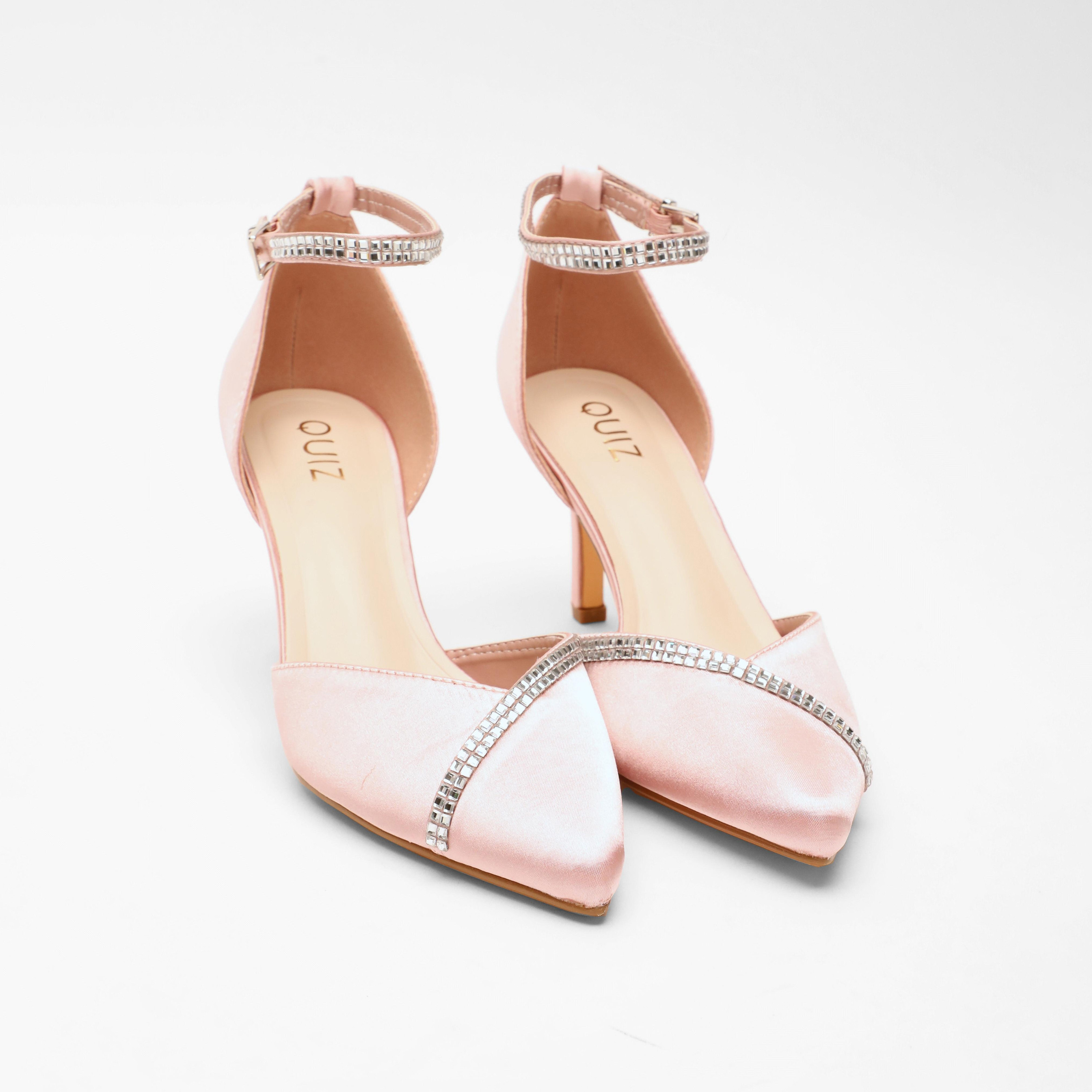 Quiz Women's Kitten Heel Pointed Toe Pumps with Ankle Strap | 00100041277-women-shoes-heels-image-2