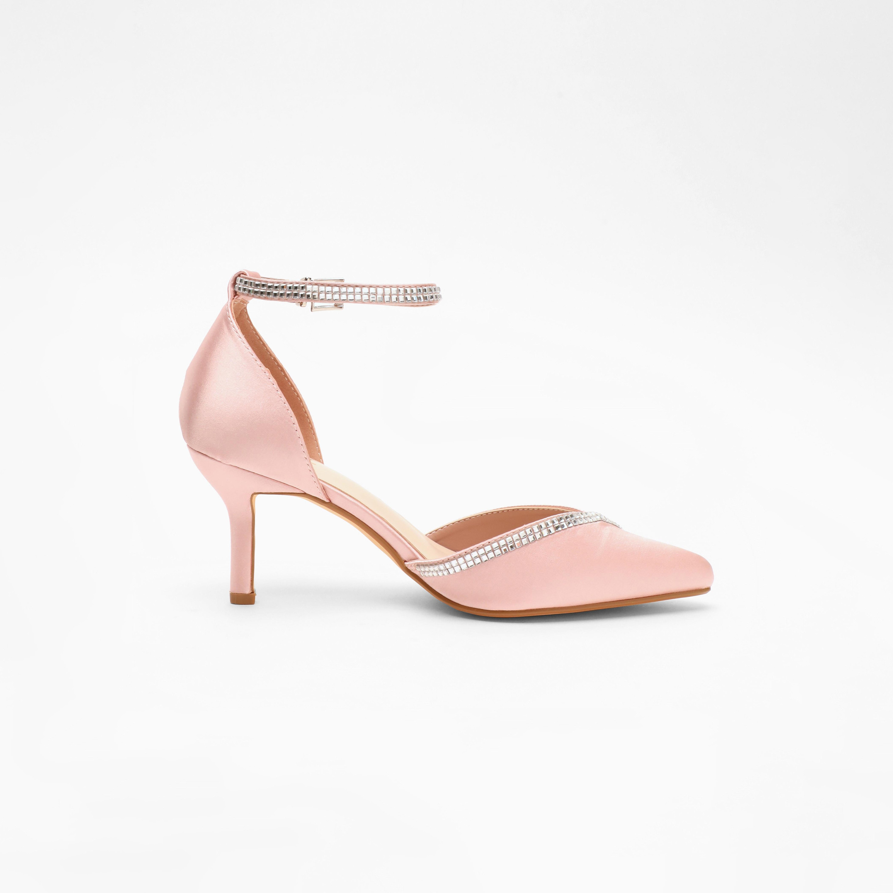 Quiz Women's Kitten Heel Pointed Toe Pumps with Ankle Strap | 00100041277-women-shoes-heels-image-3