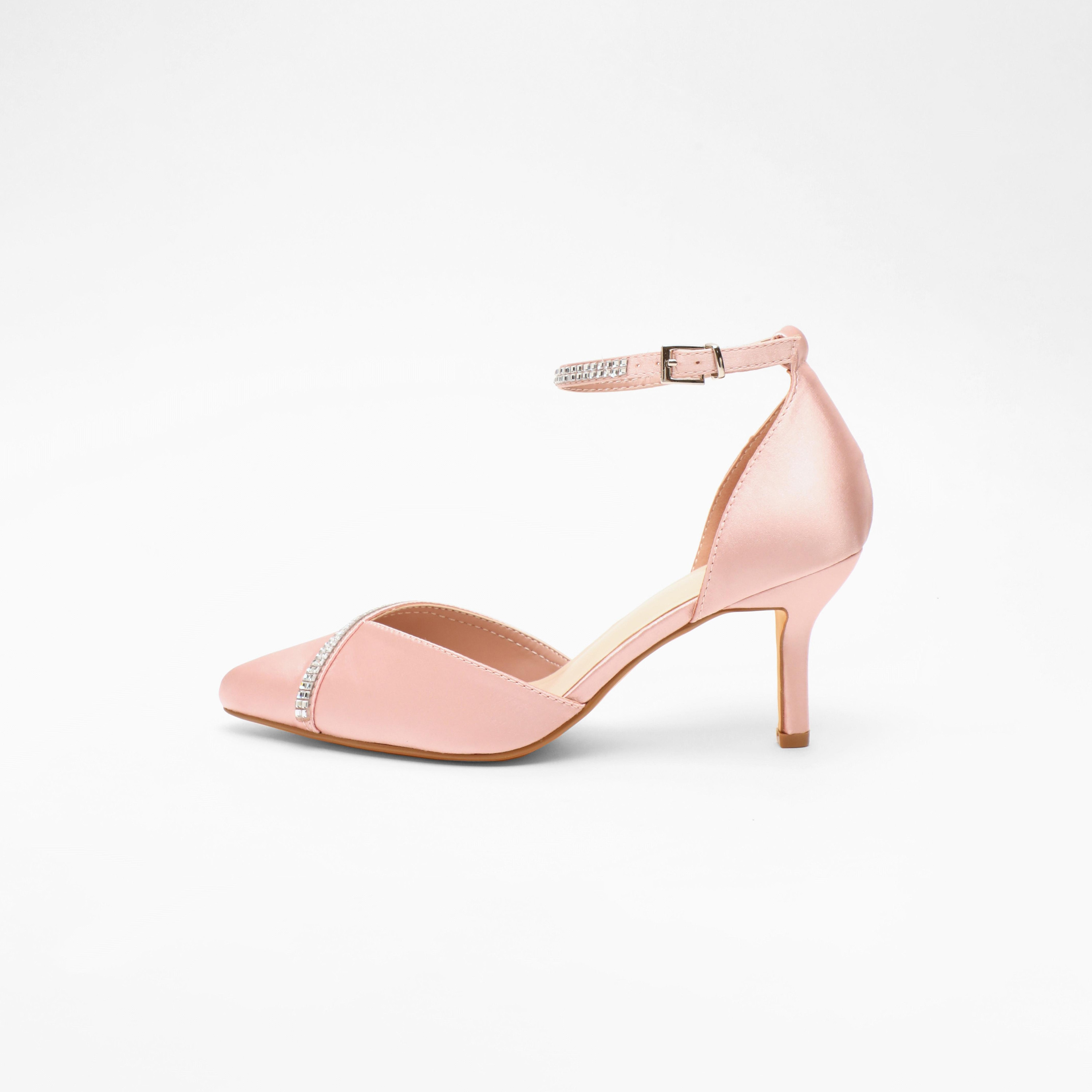 Quiz Women's Kitten Heel Pointed Toe Pumps with Ankle Strap | 00100041277-women-shoes-heels-image-4
