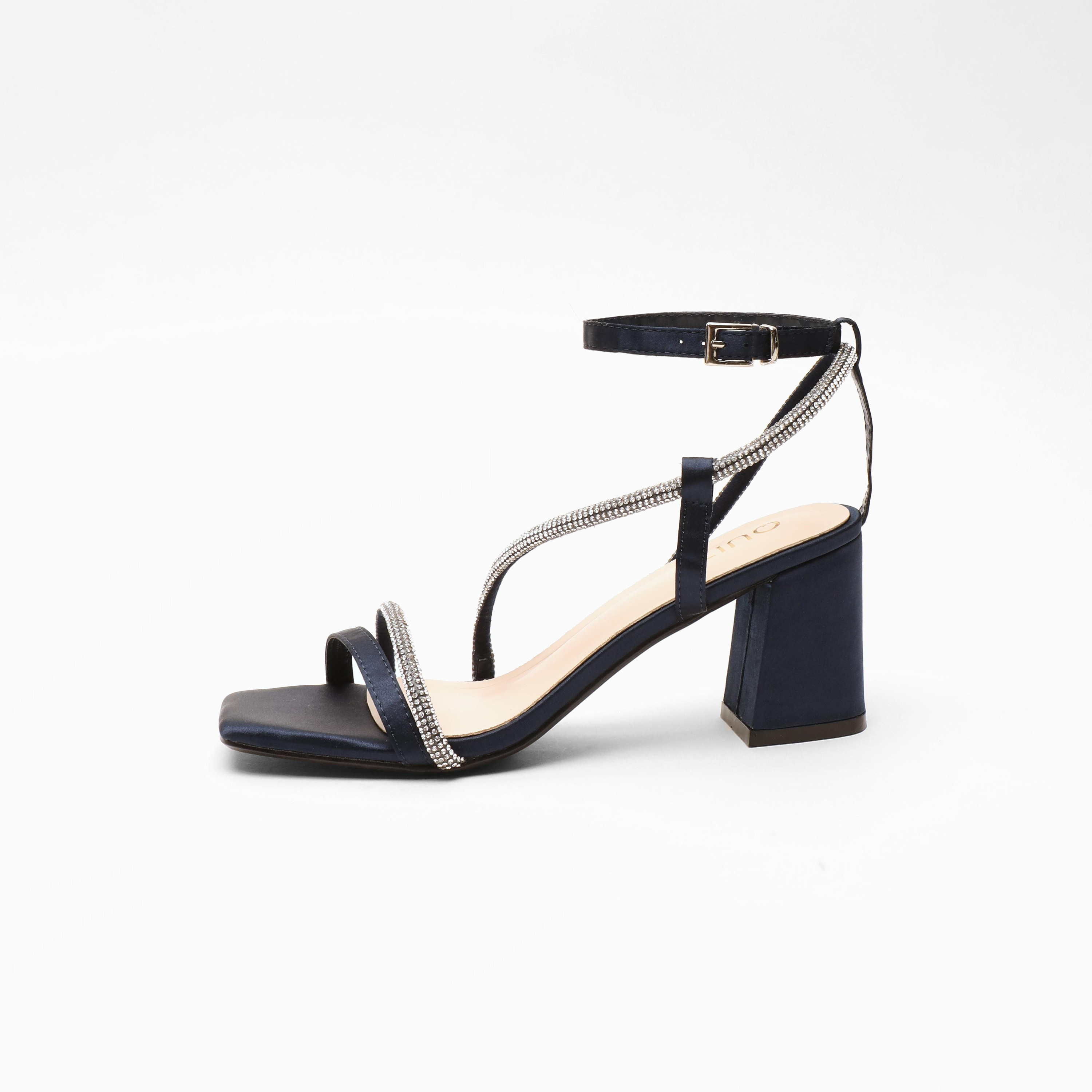 صندل نسائي بكعب عريض مع رباط للكاحل من كويز | 100041298-women-shoes-heels-image-4