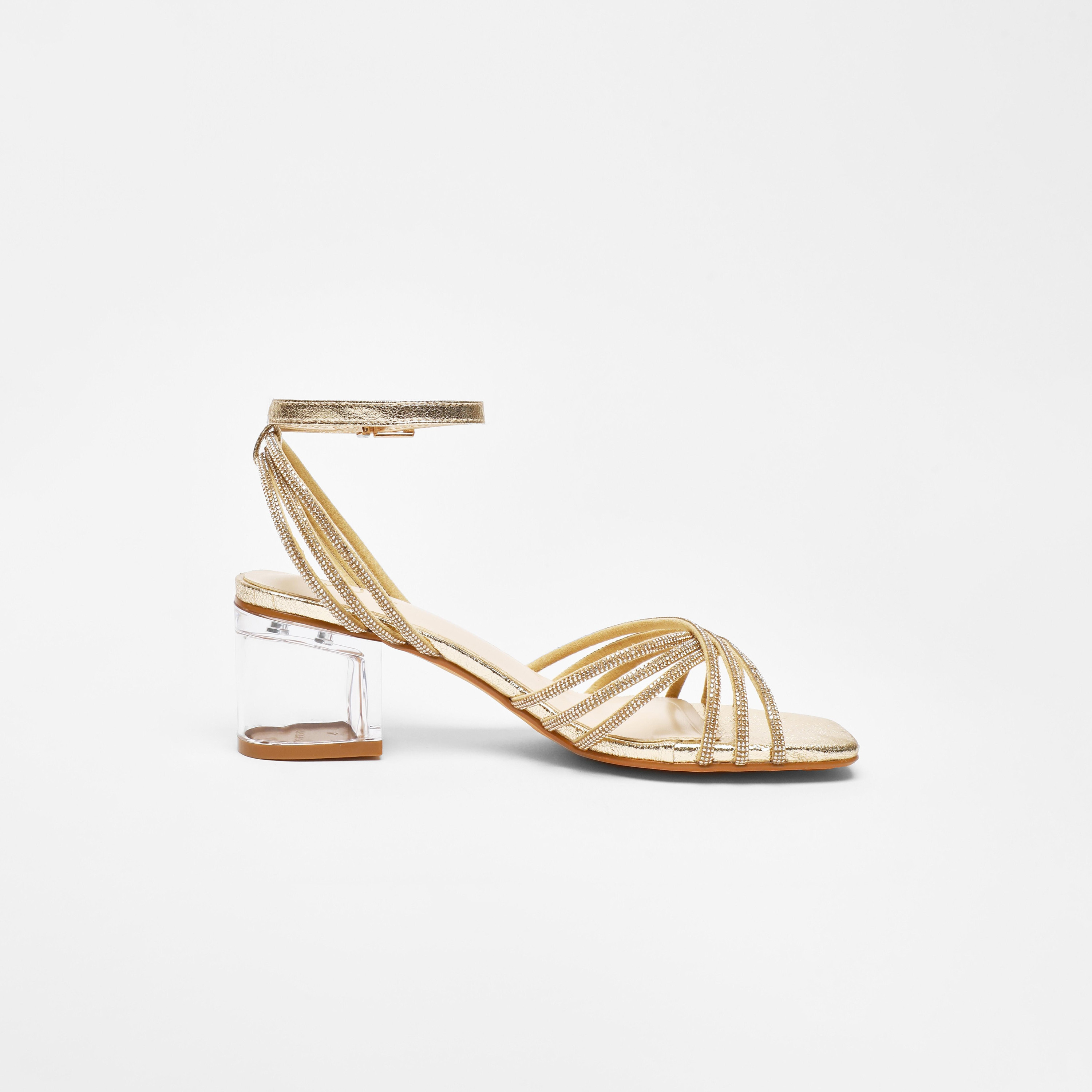 صنادل بكعب بلوك بإبزيم للسيدات من كويز | 100041304-women-shoes-heels-image-4