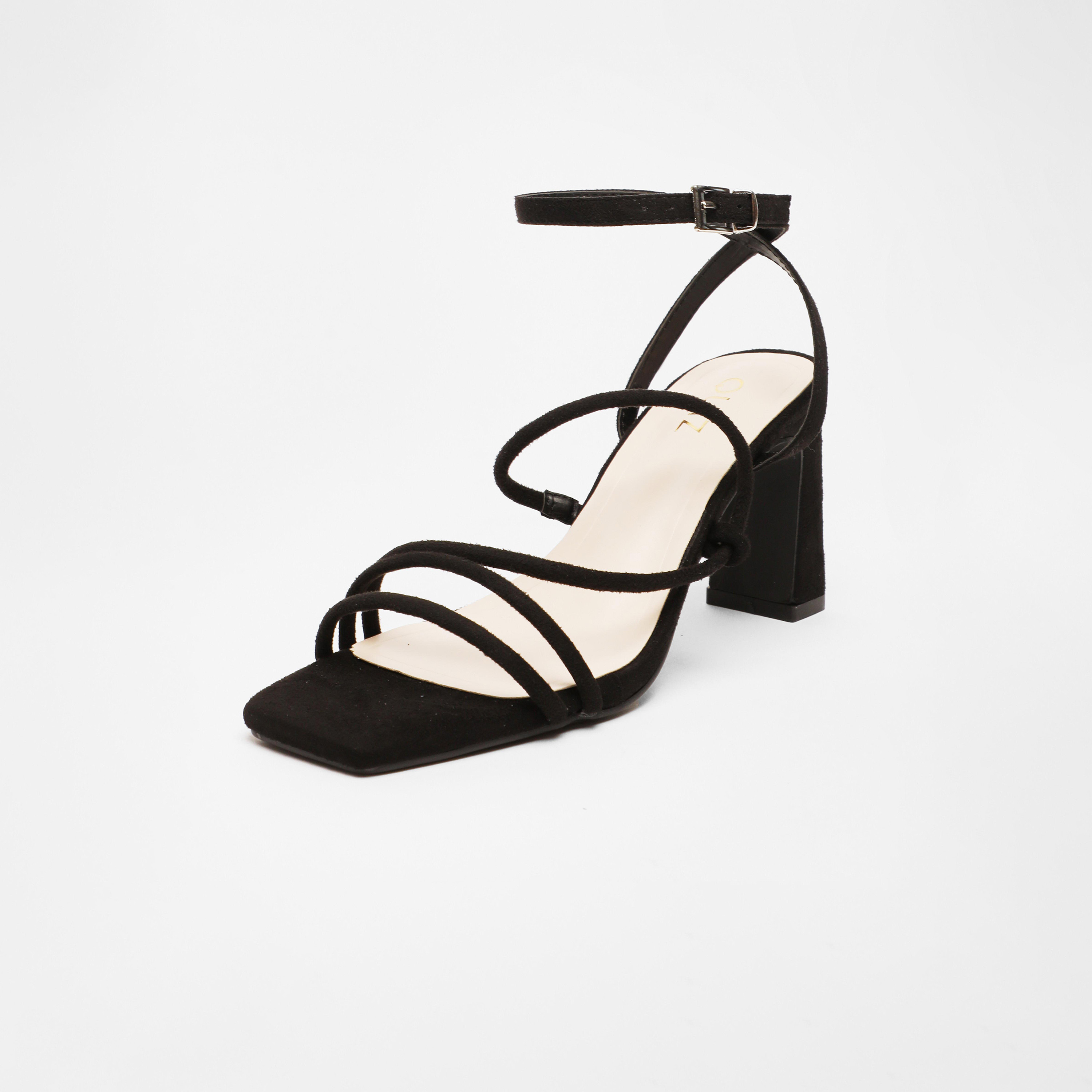 كويز- صندل نسائي بكعب عريض وحزام بإبزيم | 00100041369-women-shoes-heels-image-1