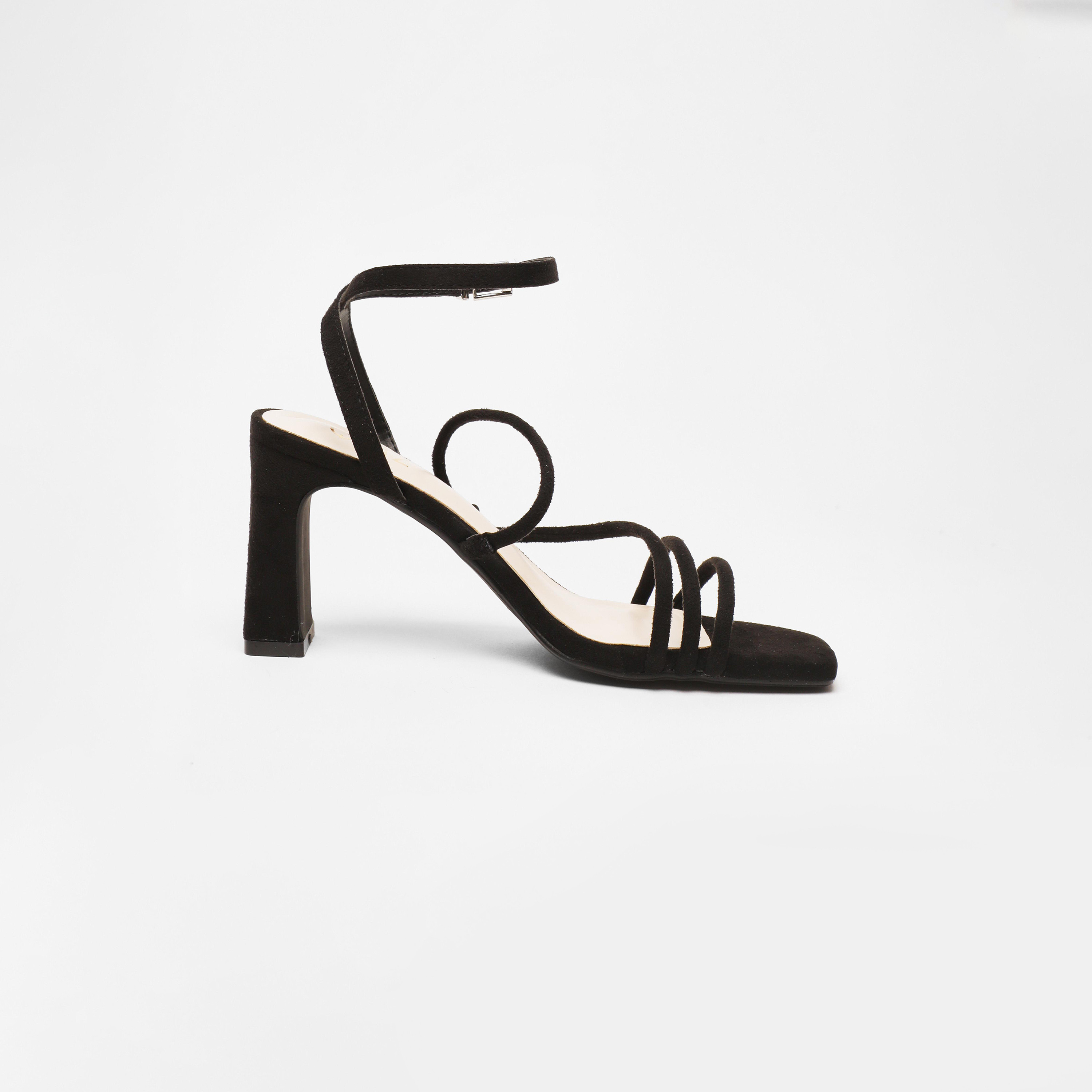 كويز- صندل نسائي بكعب عريض وحزام بإبزيم | 00100041369-women-shoes-heels-image-4