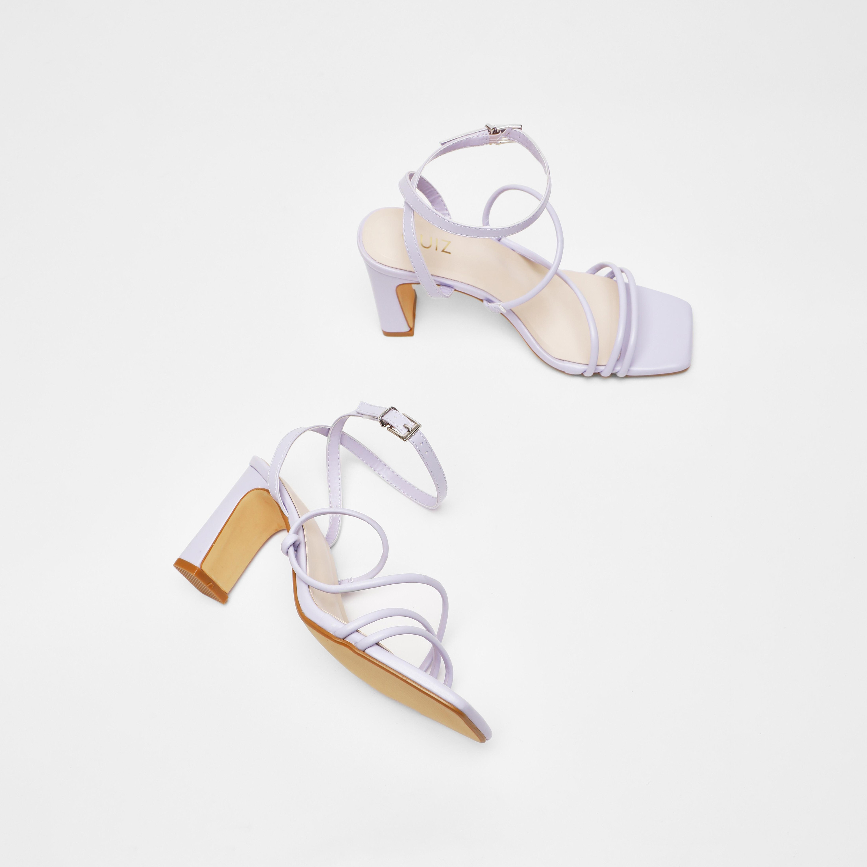 صندل نسائي بكعب سميك وحزام متقاطع عند الكاحل من كويز  | 100041372-women-shoes-heels-image-6