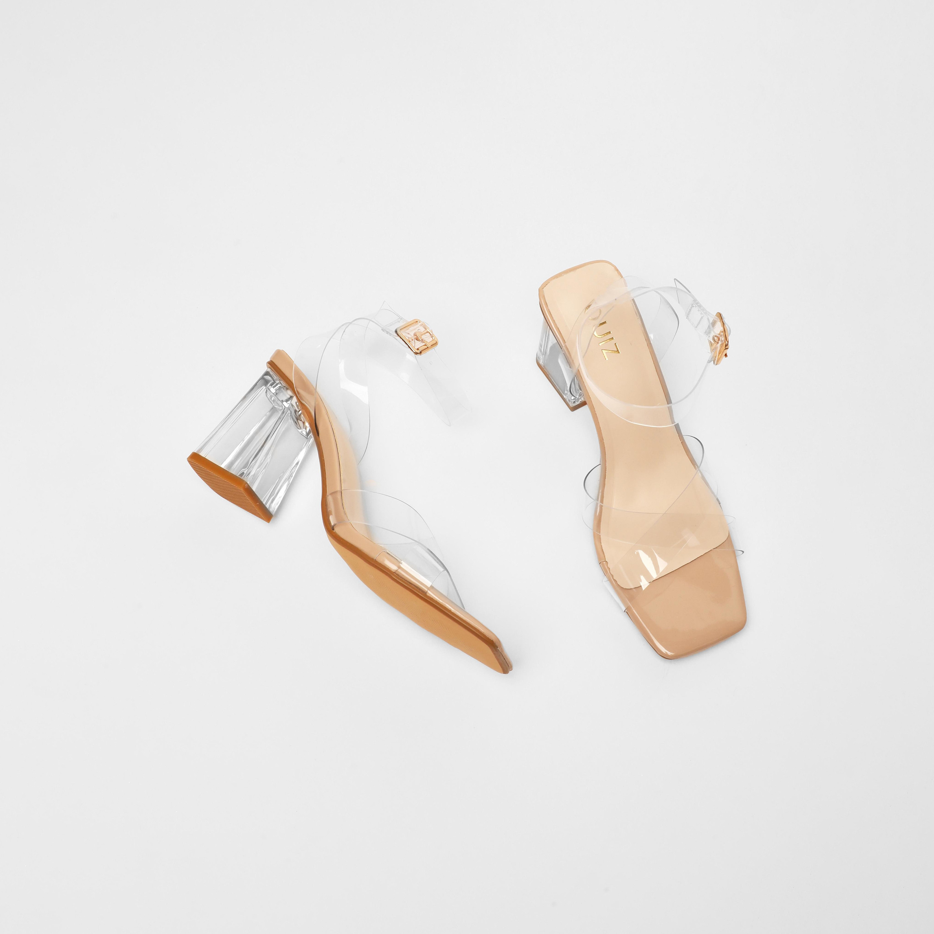 صندل نسائي بكعب عريض مع رباط للكاحل من كويز | 100041380-women-shoes-heels-image-2
