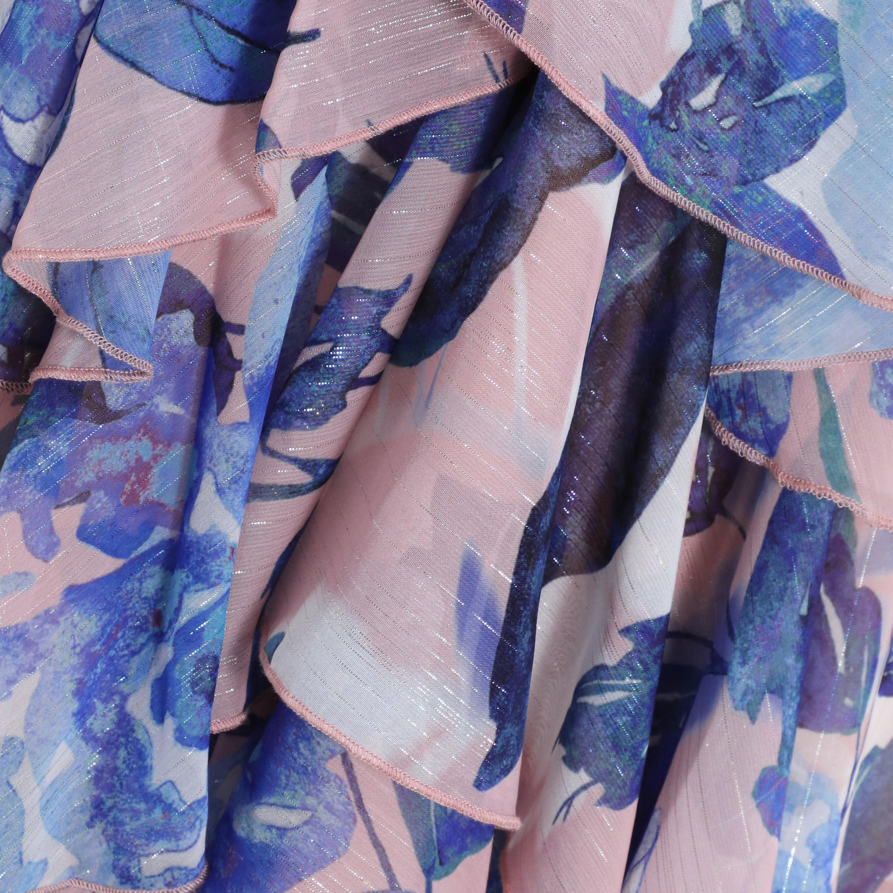 Quiz Floral V-Neck Tiered Midi Dress-women-clothing-dresses-image-3