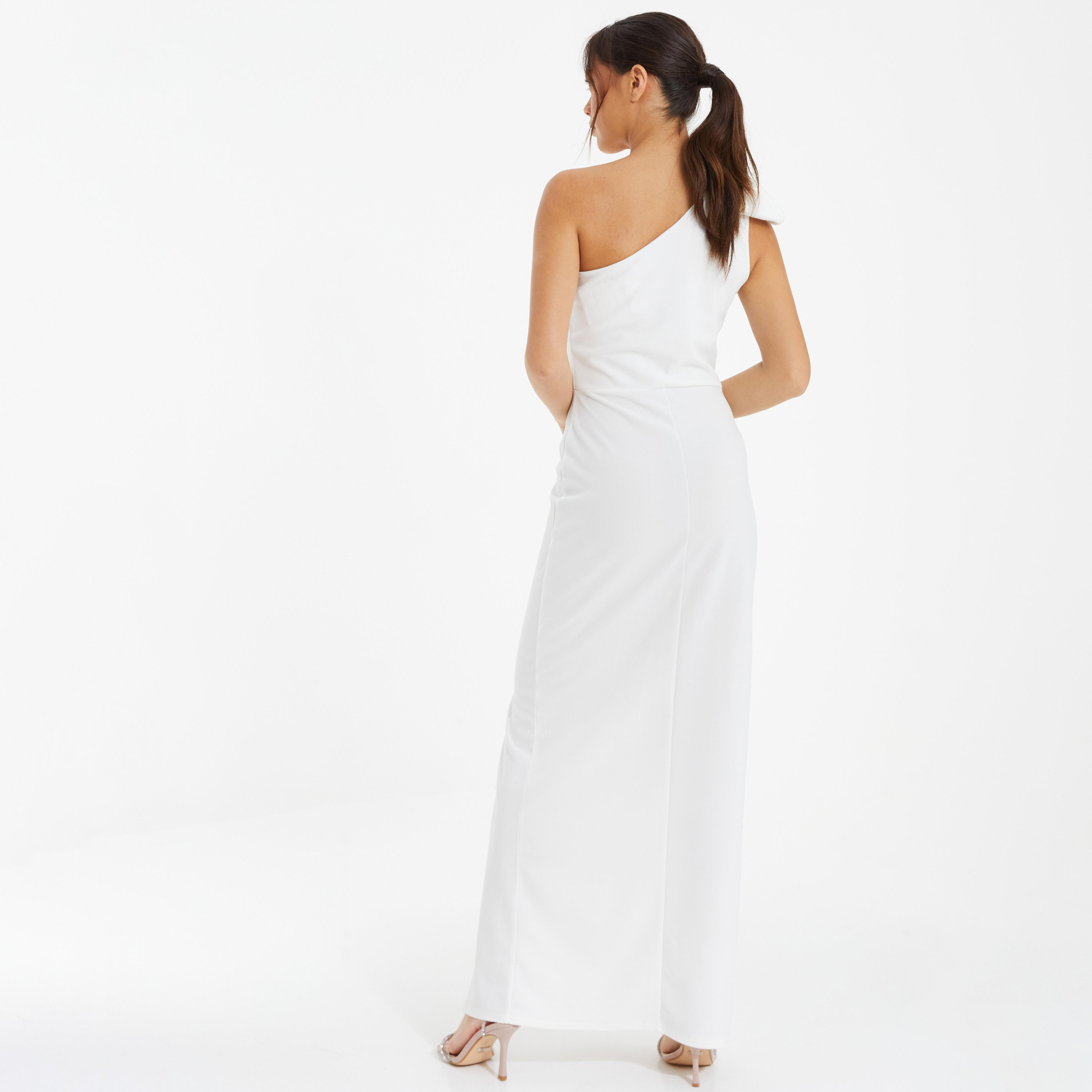 Quiz Plain One Shoulder Slit Maxi Dress-women-clothing-dresses-image-4
