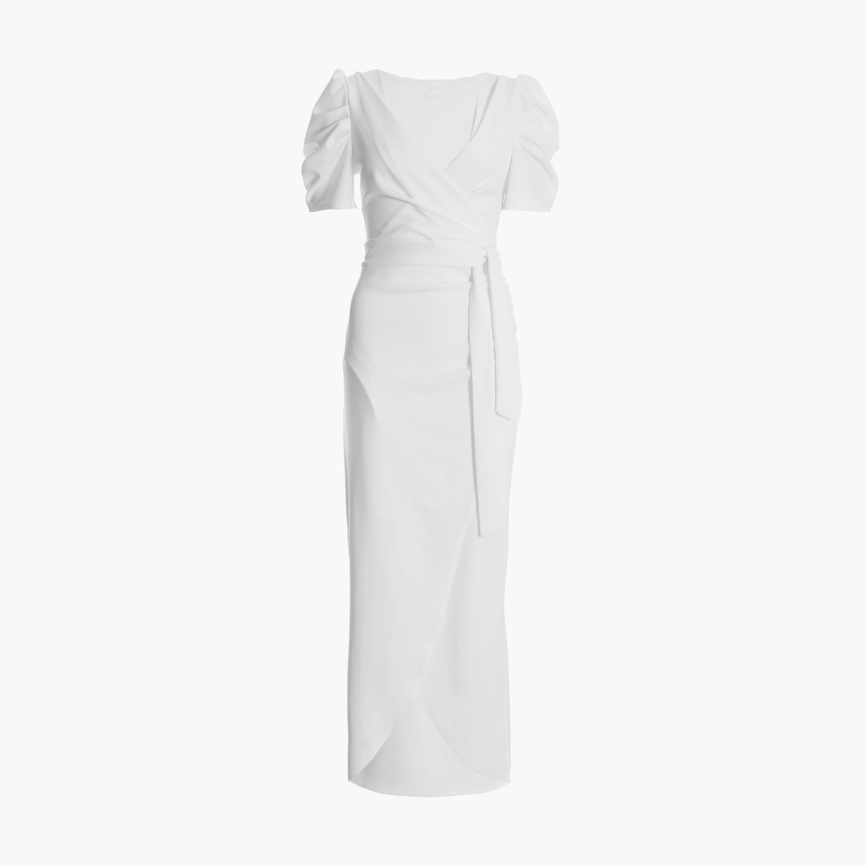 Quiz White Scuba Crepe Puff Sleeve Maxi Dress-women-clothing-dresses-image-6