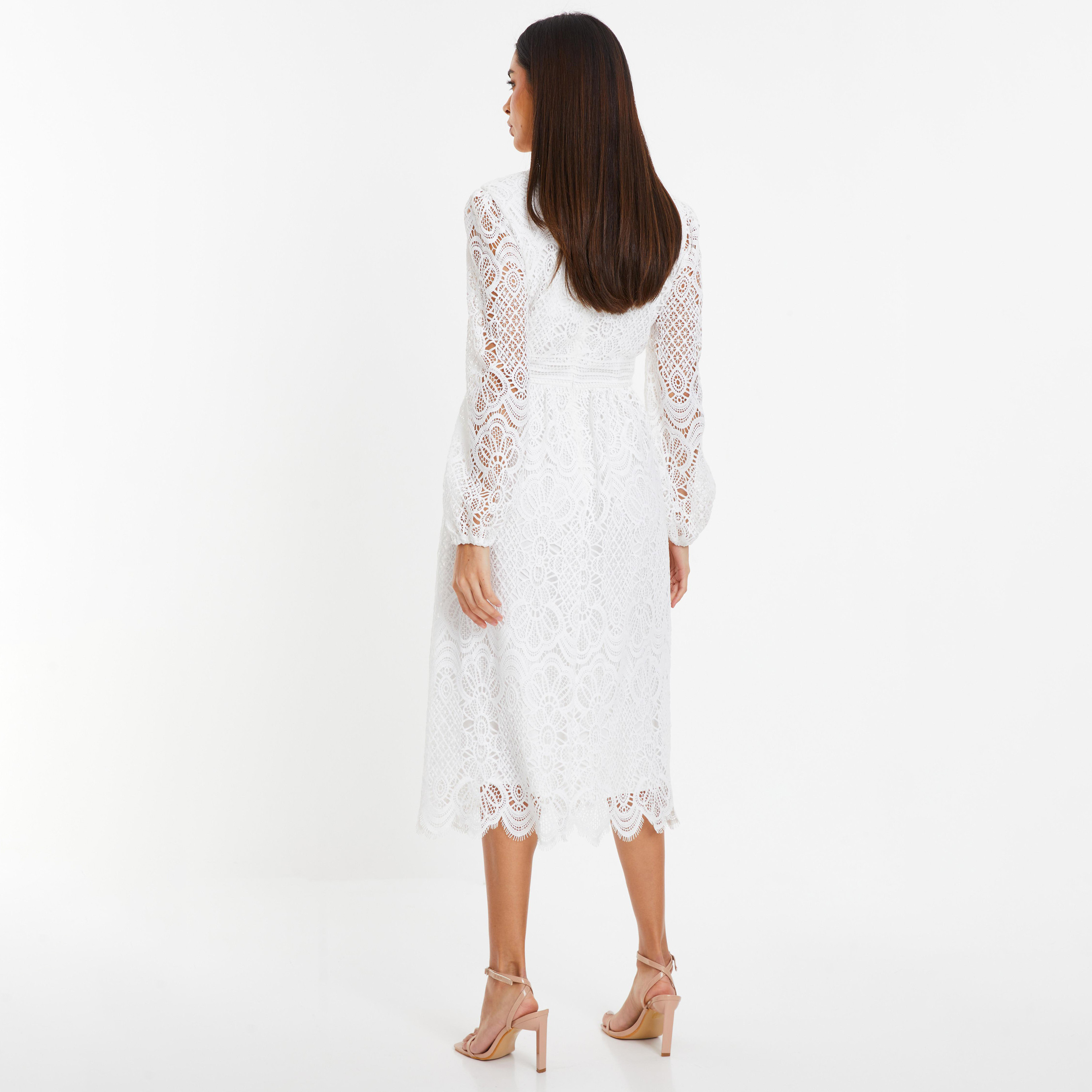 Quiz Lace V-Neck Midi Dress-women-clothing-dresses-image-4