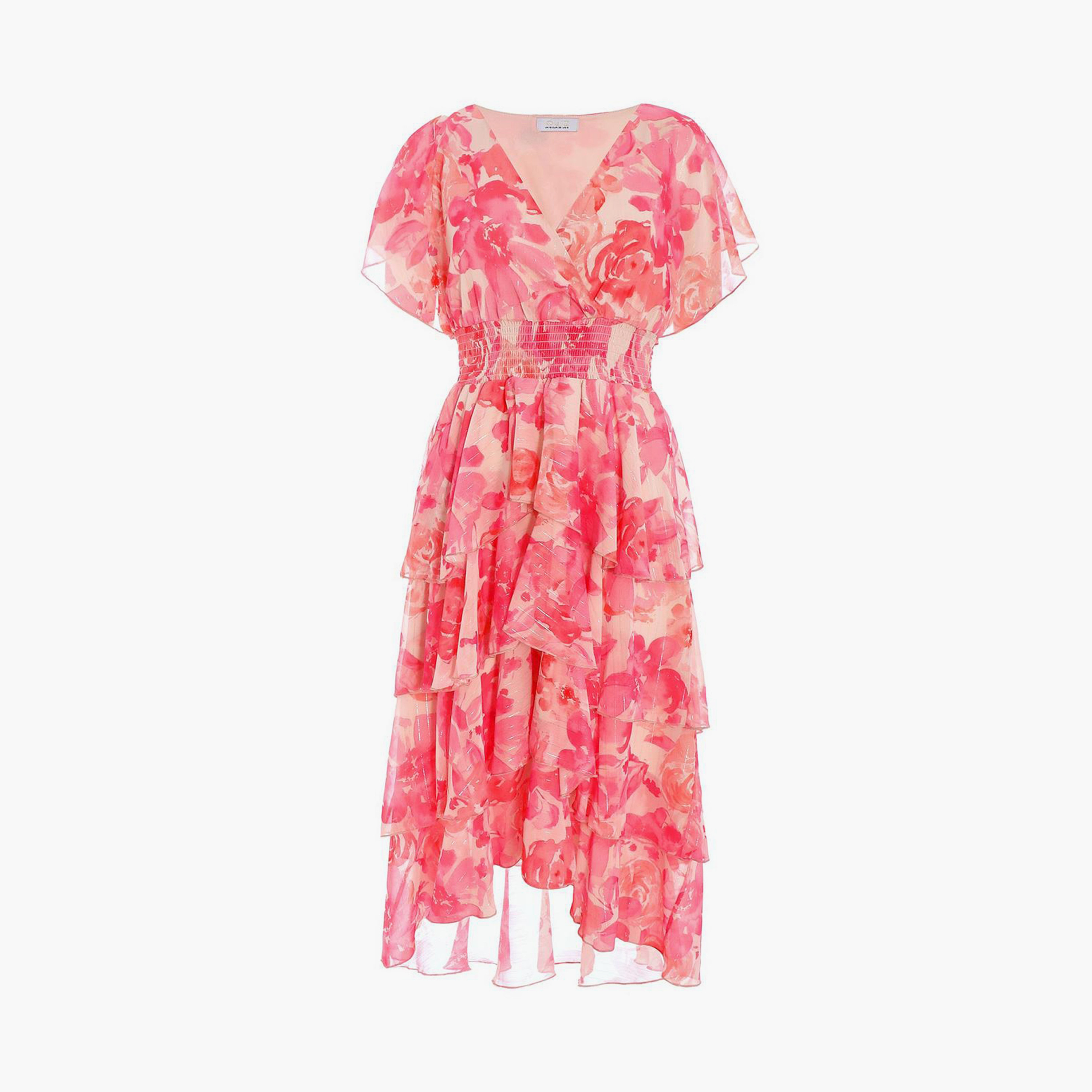 كويز- فستان شيفون الوردي المرجاني-women-clothing-dresses-image-3