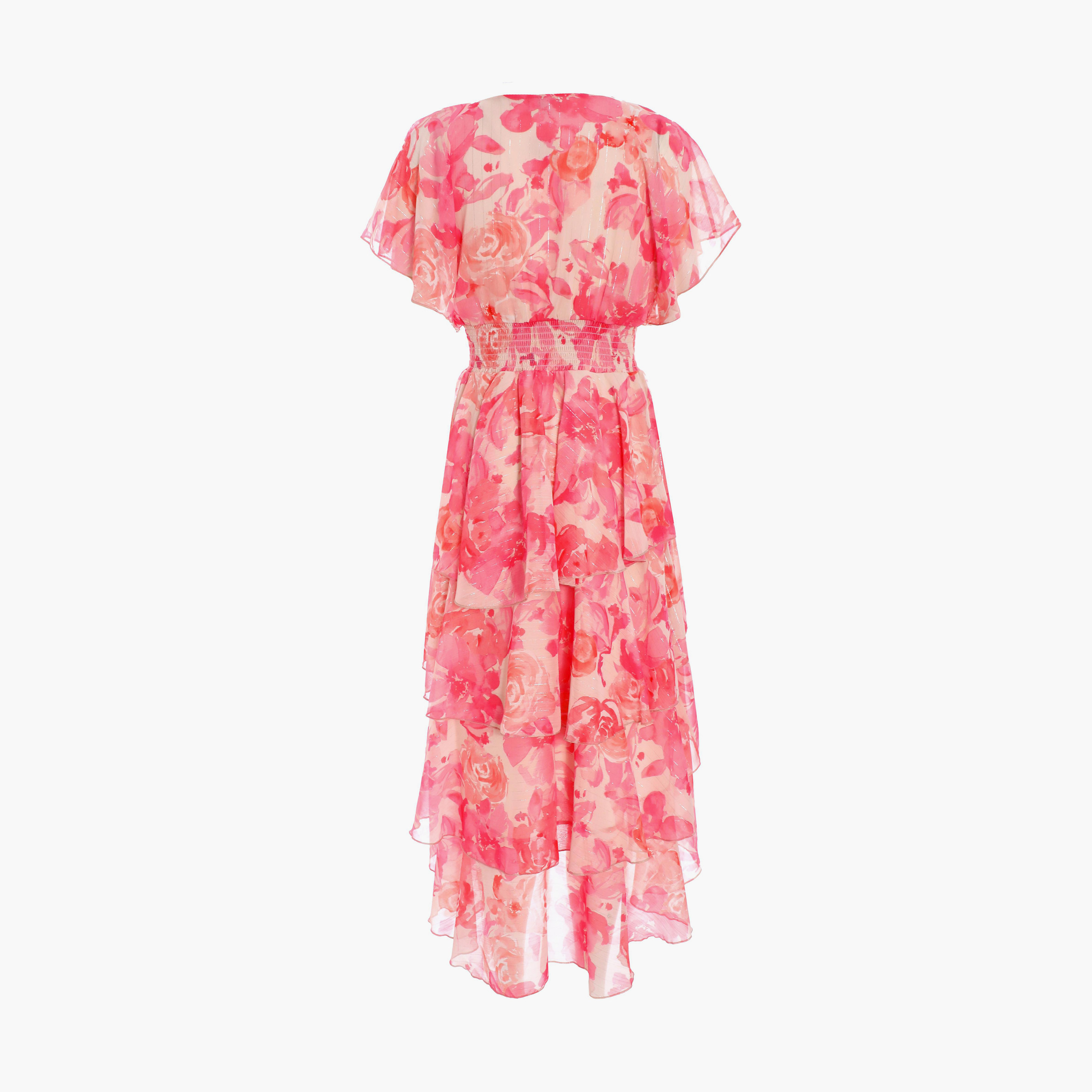 كويز- فستان شيفون الوردي المرجاني-women-clothing-dresses-image-6