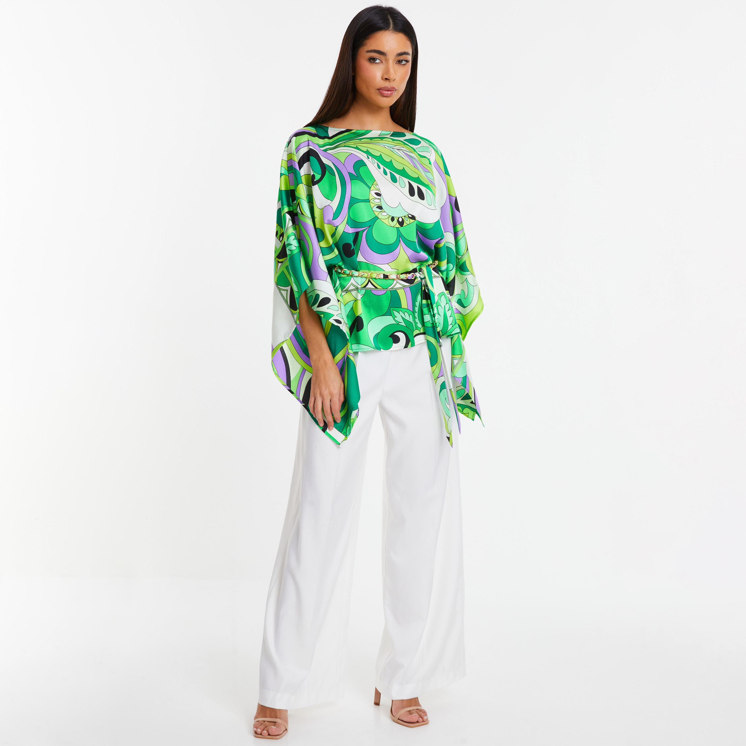 توب كويز بتصميم بيزلي وياقة قارب وأكمام واسعة على شكل جناح الخفاش-women-clothing-shirtsandblouses-blouses-image-2