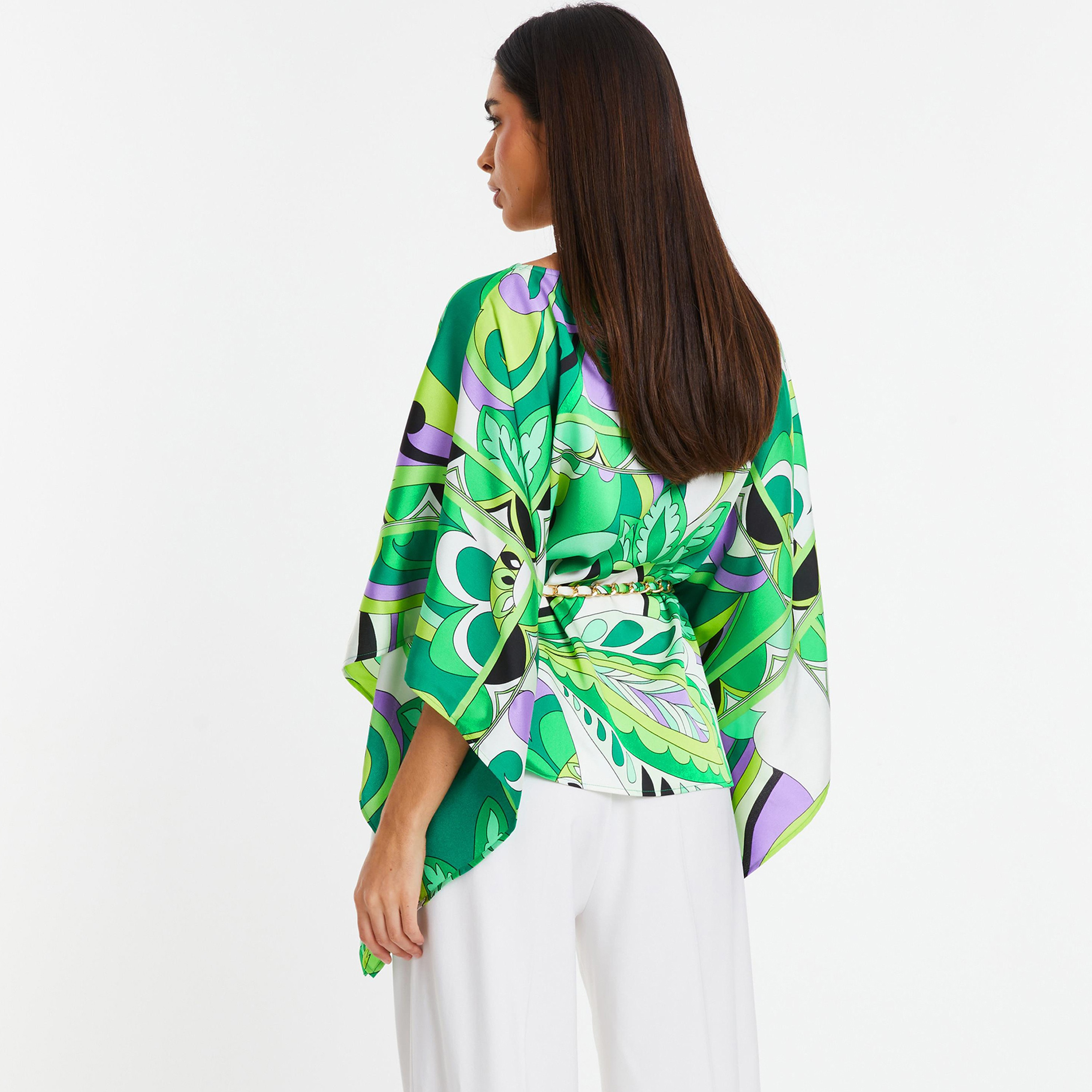 توب كويز بتصميم بيزلي وياقة قارب وأكمام واسعة على شكل جناح الخفاش-women-clothing-shirtsandblouses-blouses-image-3