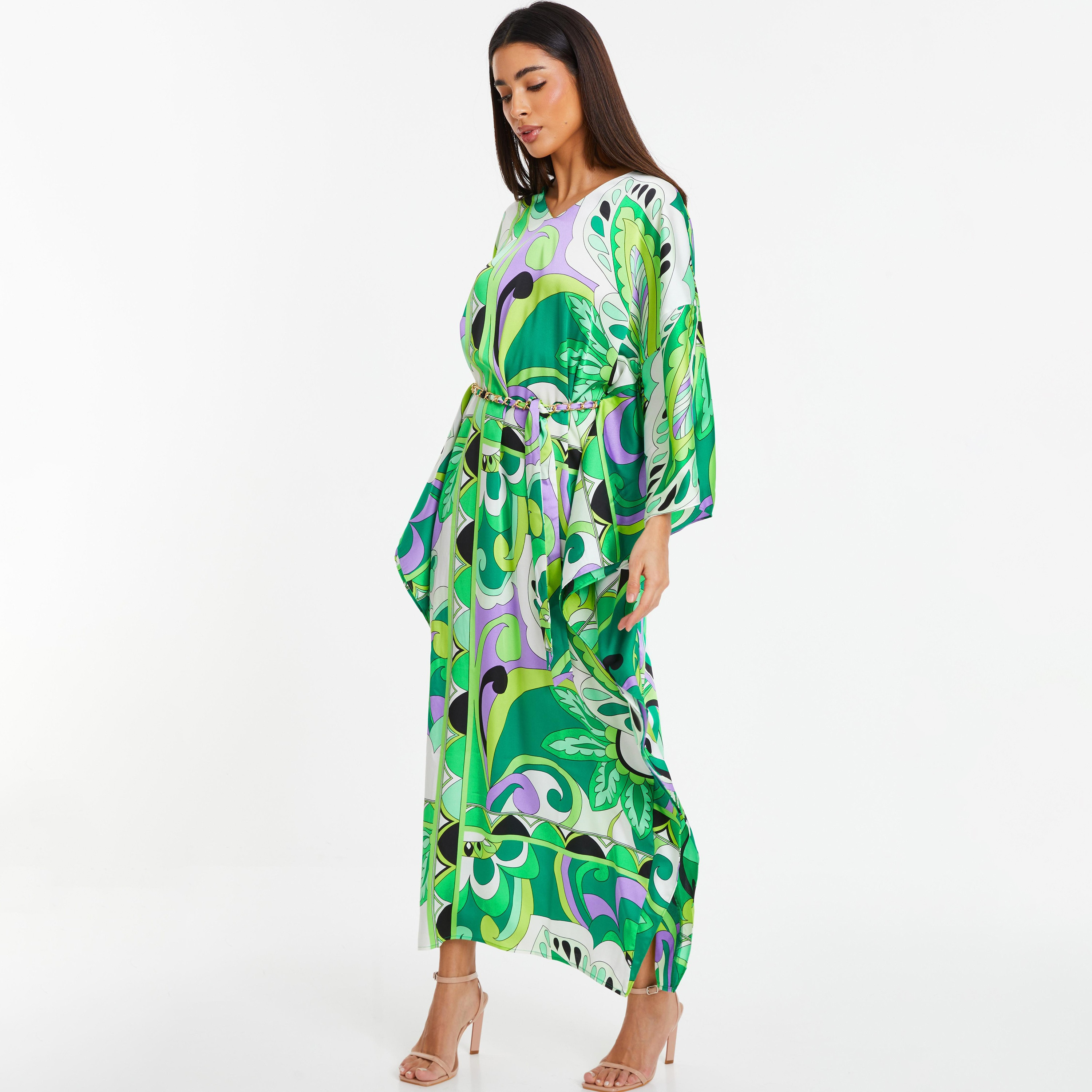 Quiz Paisley V-Neck Kaftan Maxi Dress-women-clothing-dresses-image-2