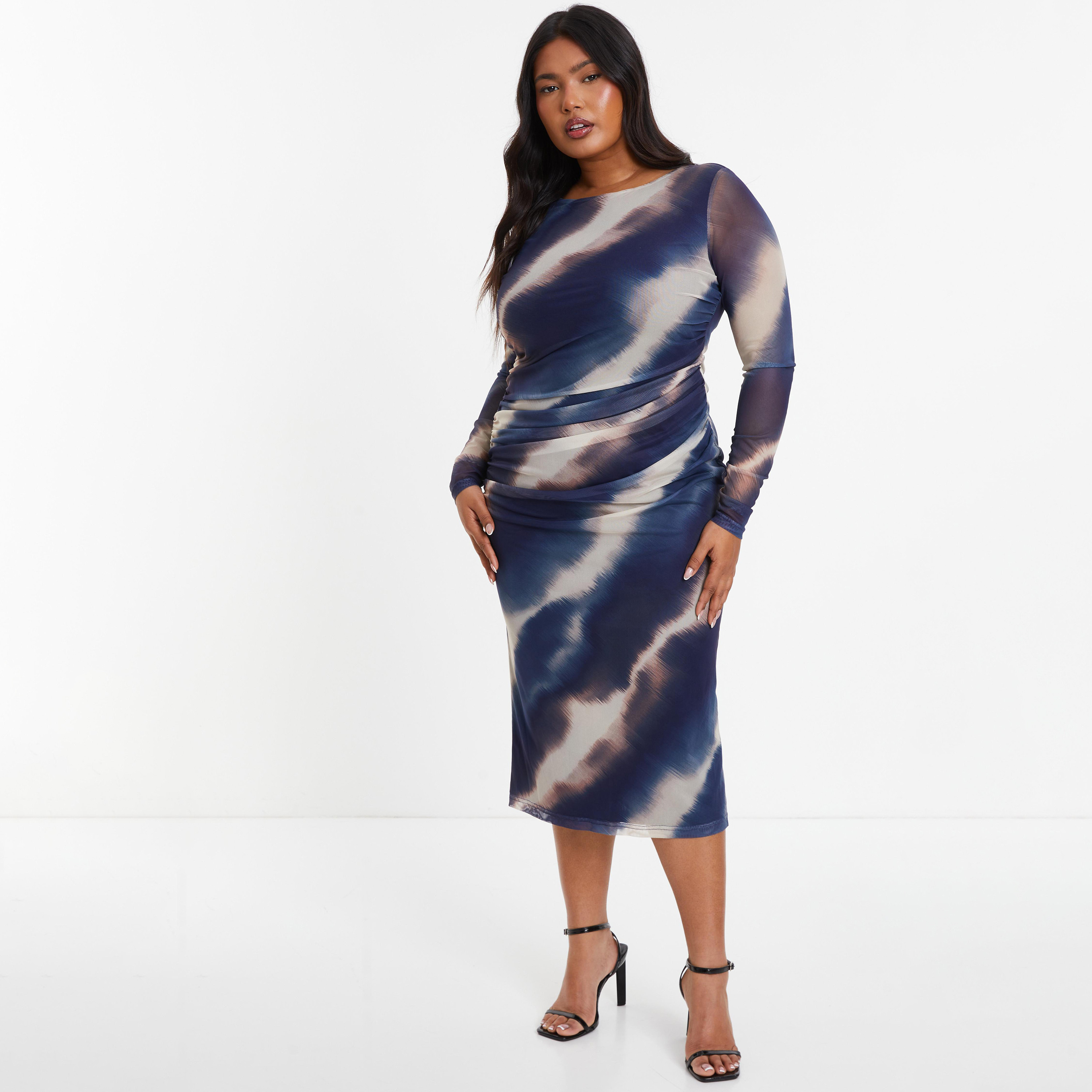 فستان ميدي بياقة مستديرة مع تائي دائي من كويز-women-clothing-dresses-image-2