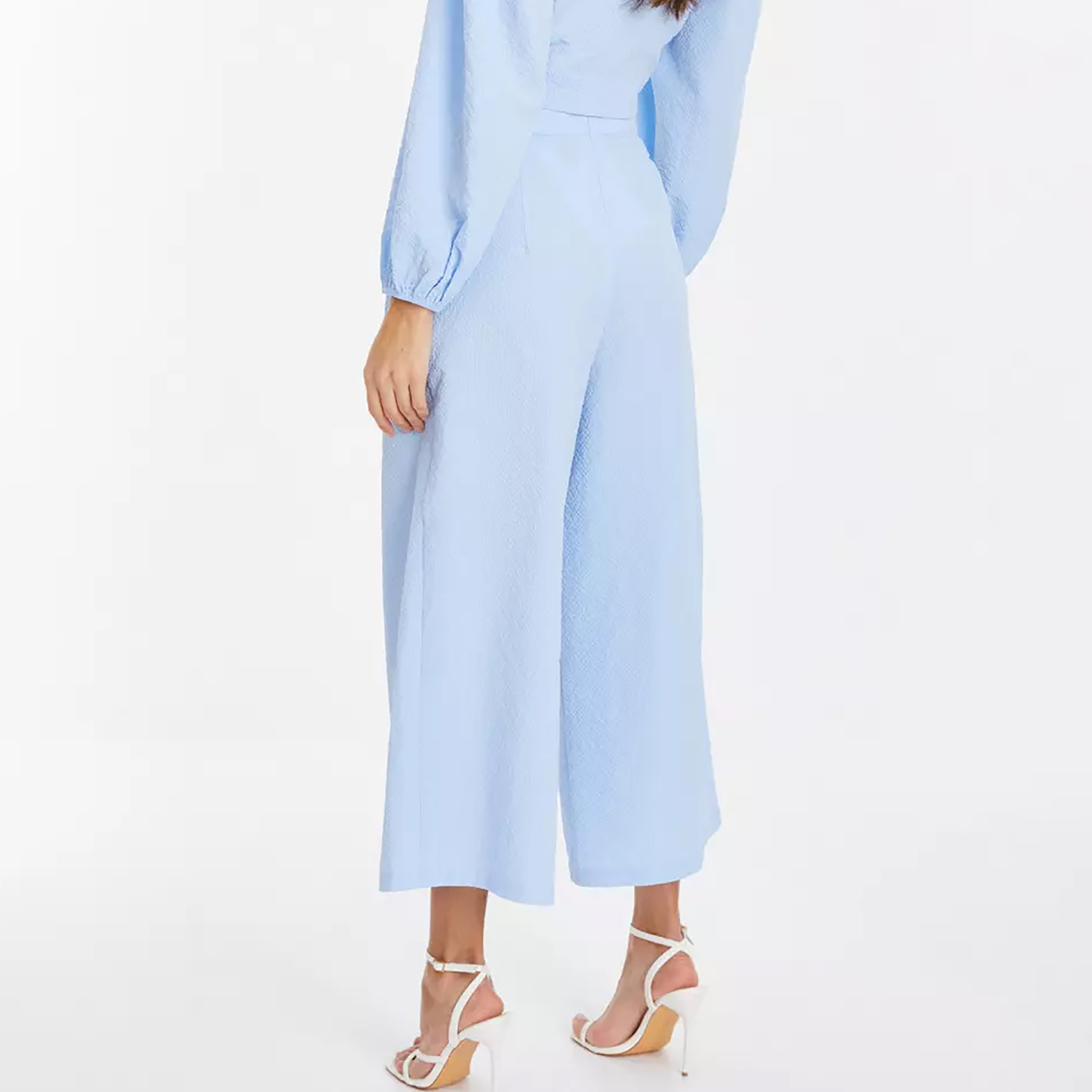 Quiz Textured Mid-Rise Pleated Trousers-women-clothing-bottoms-trousers-image-4