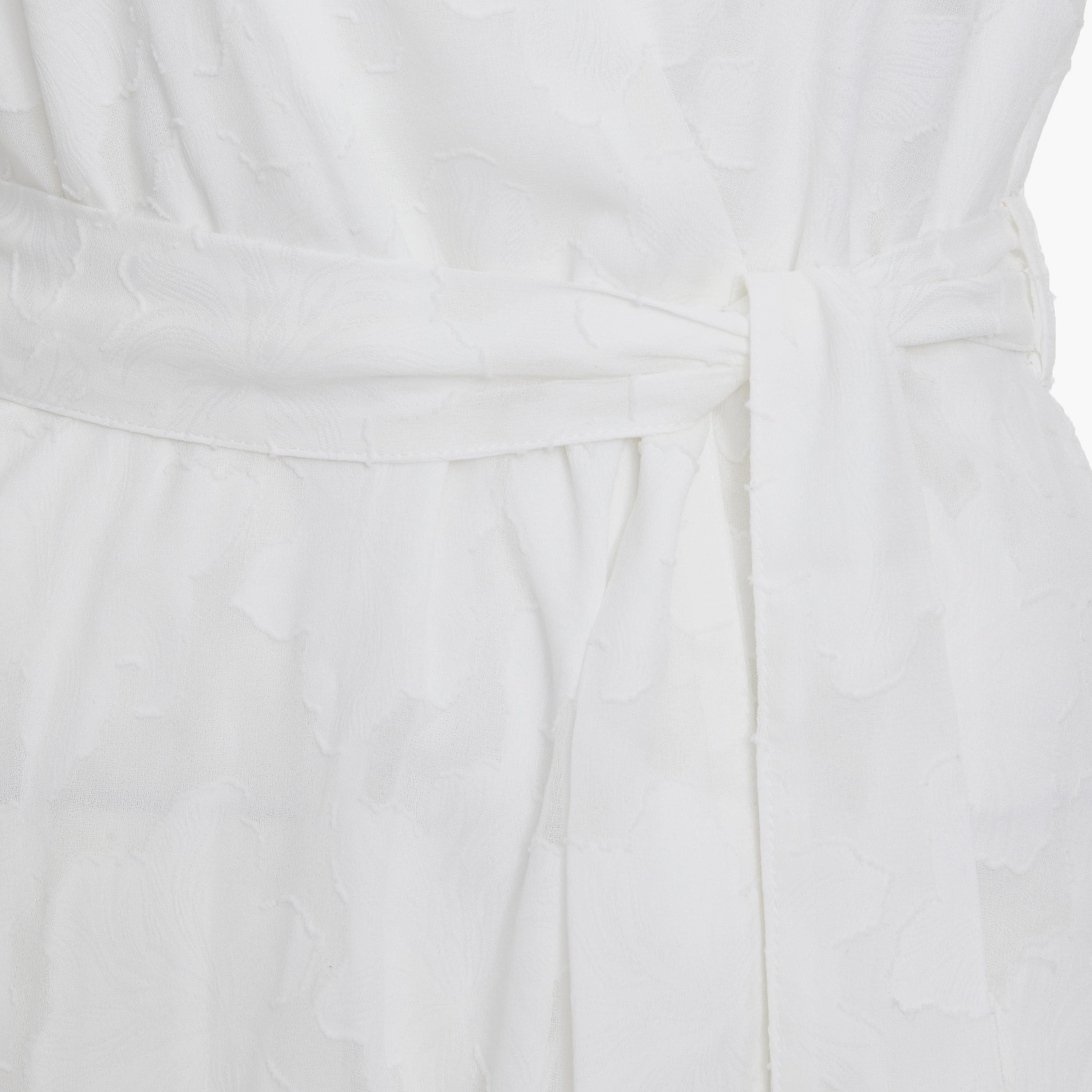 فستان متوسط الطول ملفوف برقبة على شكل فى‎‎ مع منقوش من كويز-women-clothing-dresses-image-3