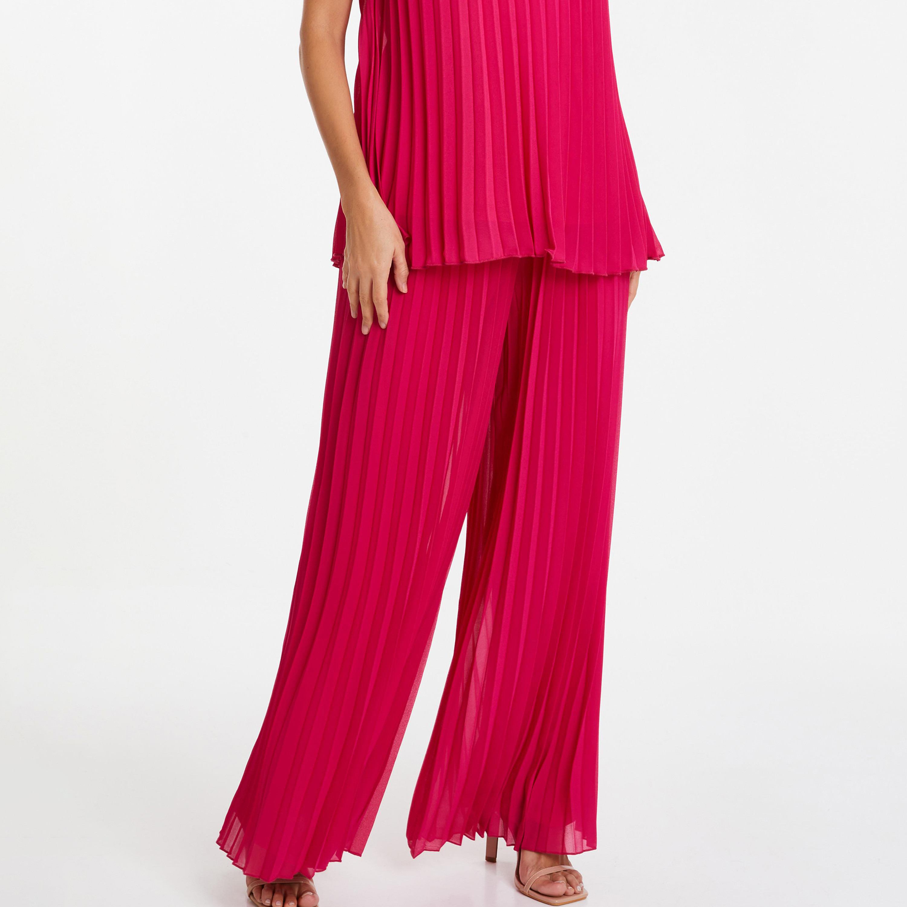 تراوزر بالازو ذو طيات من كويز-women-clothing-bottoms-trousers-image-1
