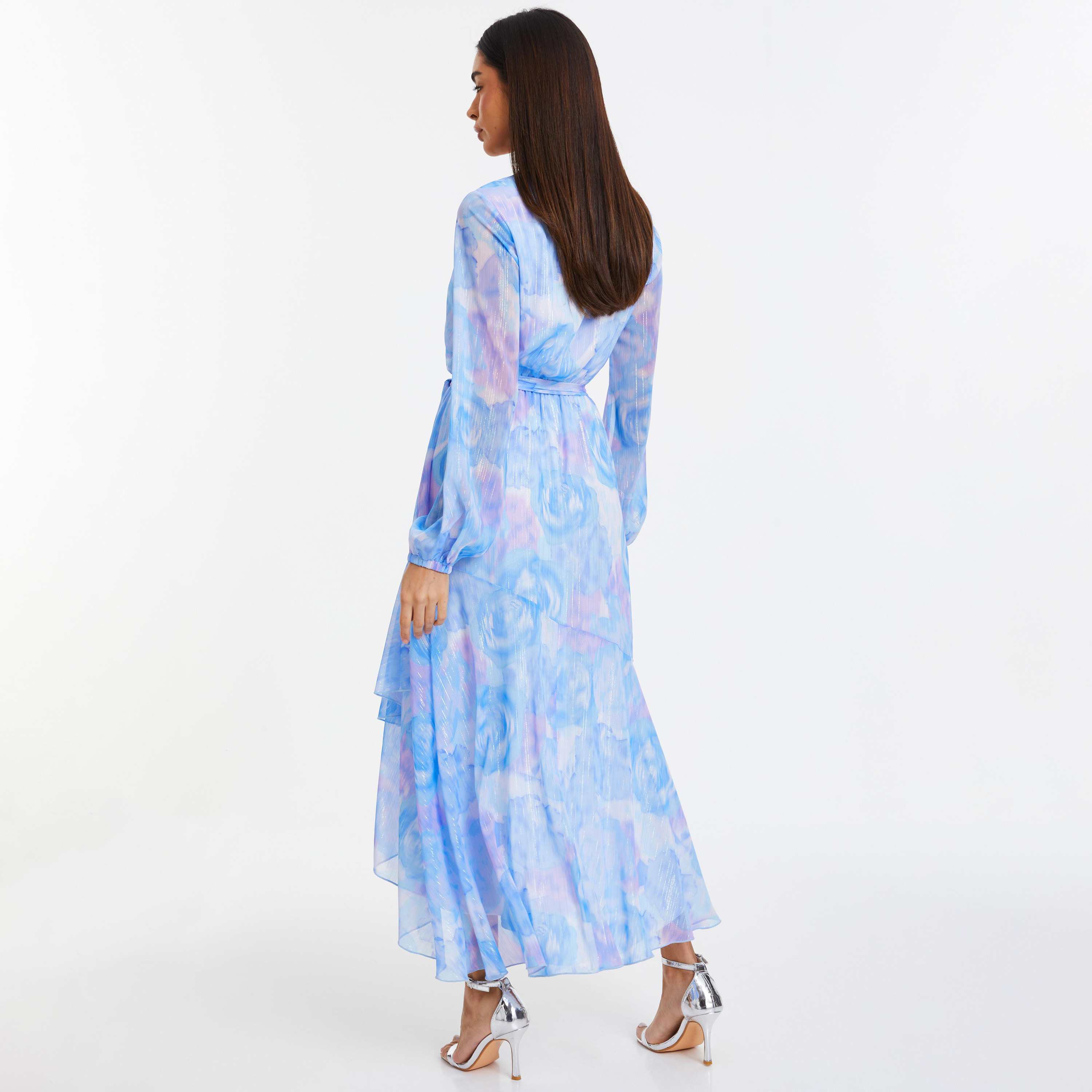Quiz Printed V-Neck Wrap Maxi Dress-women-clothing-dresses-image-4
