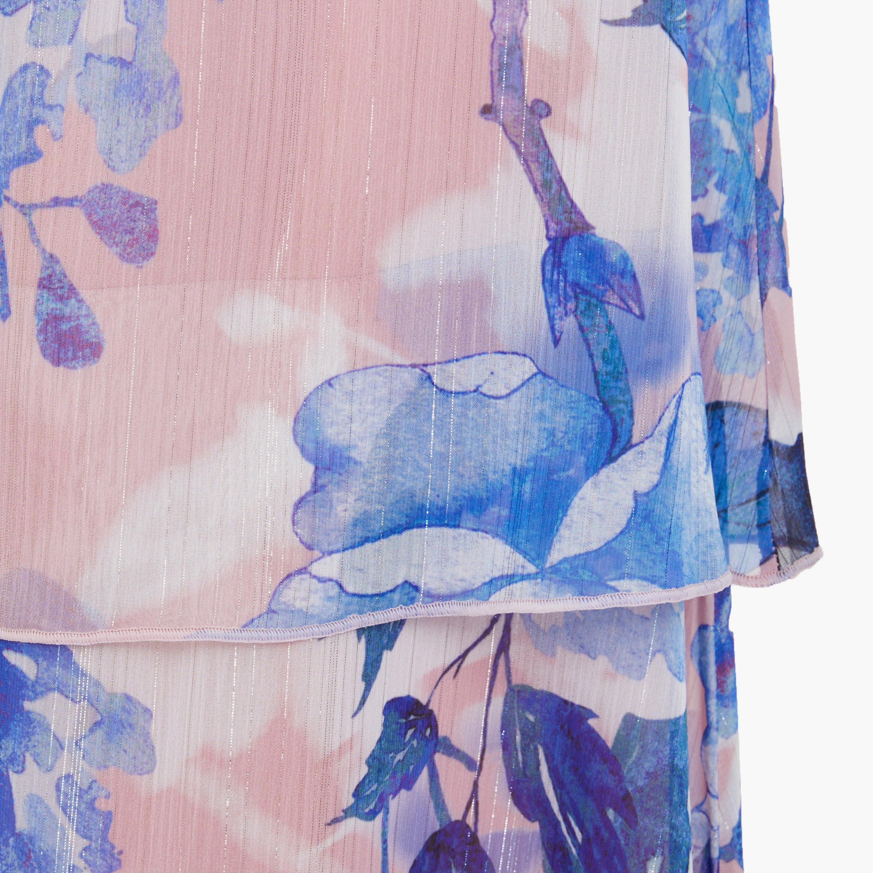 فستان ماكسي مع متعدد الطبقات بكتف واحد مزين بالزهور من كويز-women-clothing-dresses-image-3